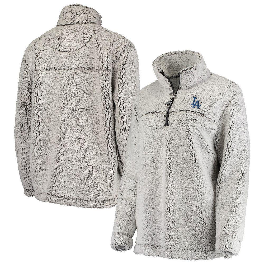 Women's G-III 4Her by Carl Banks Gray Los Angeles Dodgers Sherpa Quarter-Zip Pullover Jacket, Size: XL, Grey Product Image