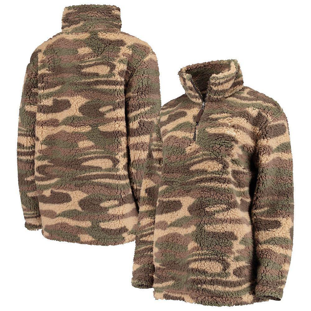 Women's G-III 4Her by Carl Banks Camo Los Angeles Dodgers Sherpa Quarter-Zip Jacket, Size: 2XL, Green Product Image
