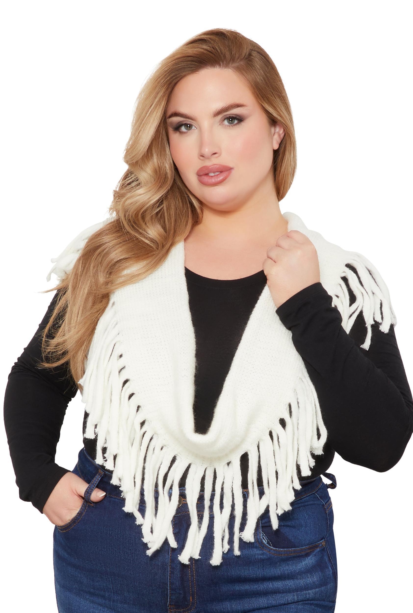 Solid Fringe Infinity Scarf Female Product Image