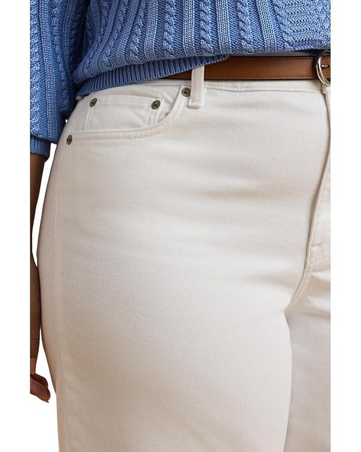 Women's Lauren Ralph Lauren Plus Size High-Rise Wide-Leg Cropped Jeans Product Image