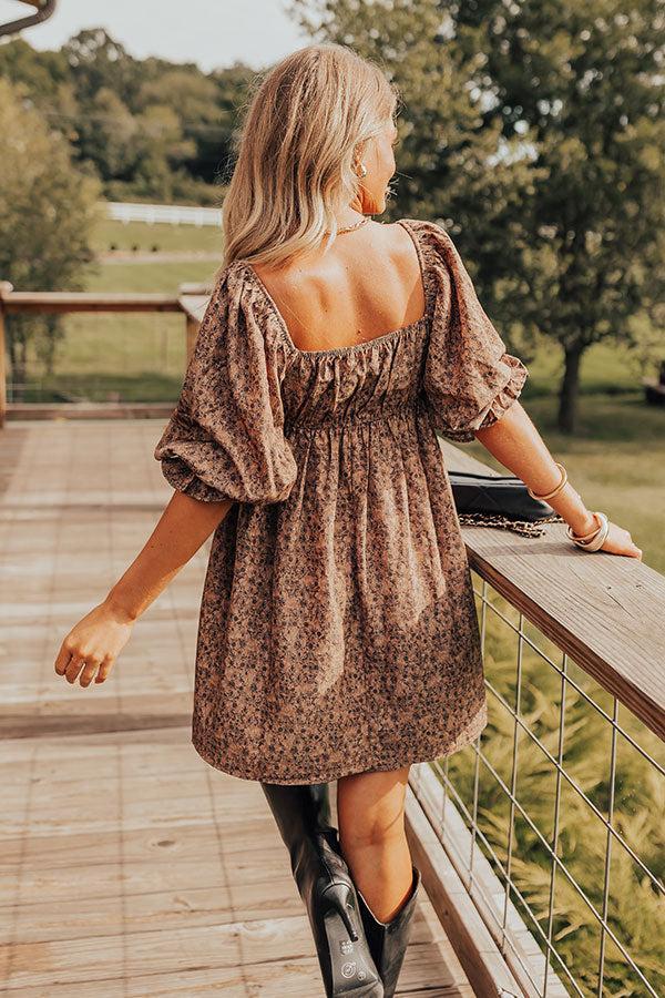 Small Town Cutie Floral Mini Dress in Mocha Product Image