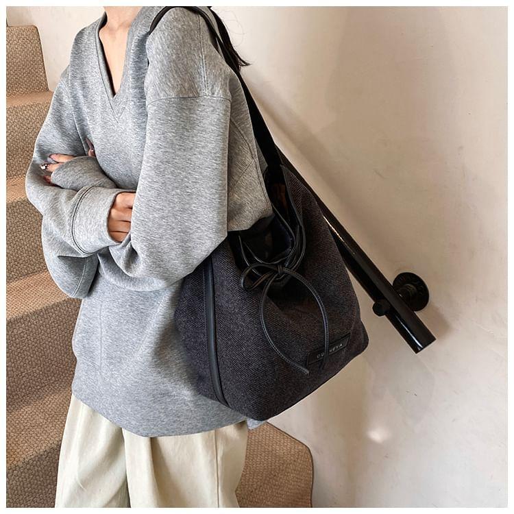 Lettering Ribbon Accent Shoulder Bag Product Image