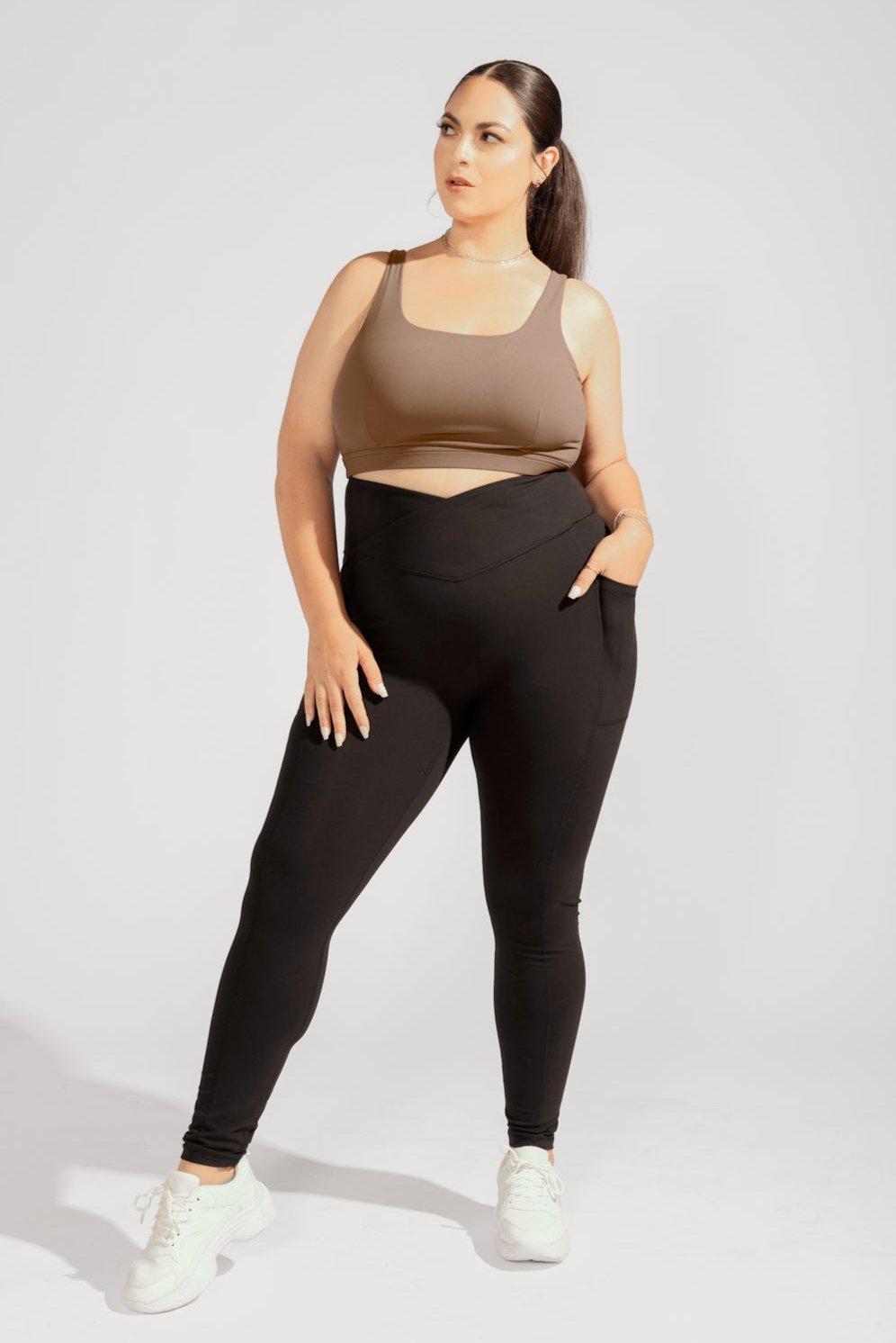Crisscross Hourglass® Legging with Pockets (Soft Touch) - Black / 25" Product Image