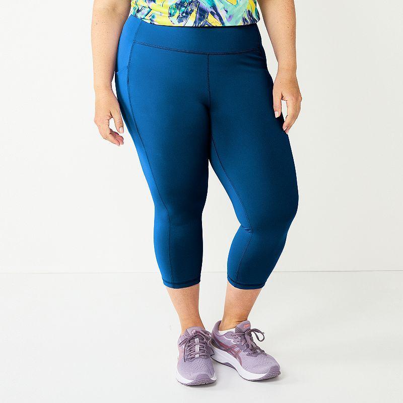 Plus Size Tek Gear® Ultrastretch Pocket High-Waisted Capri Leggings, Women's, Size: 1XL, Solomon Product Image
