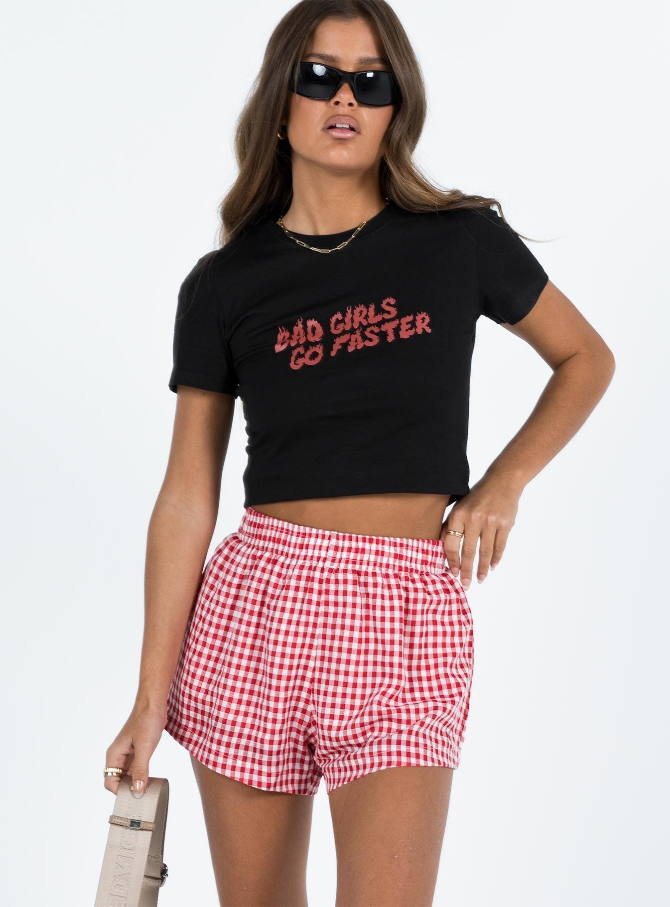 Beach House Shorts Red / White Gingham Product Image