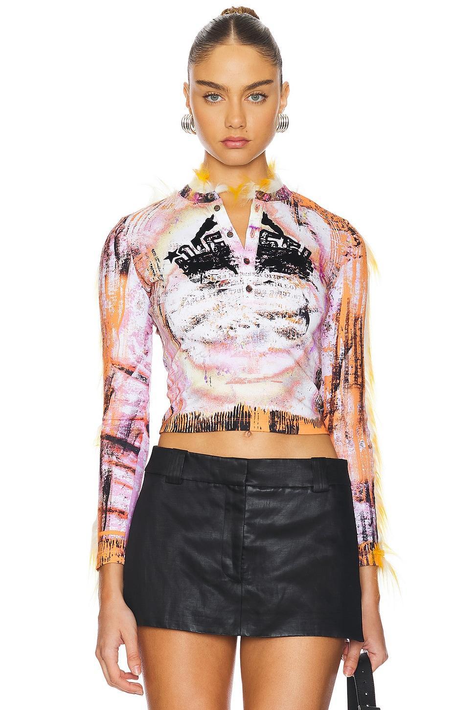 Printed Long Sleeve Button Top Diesel Product Image
