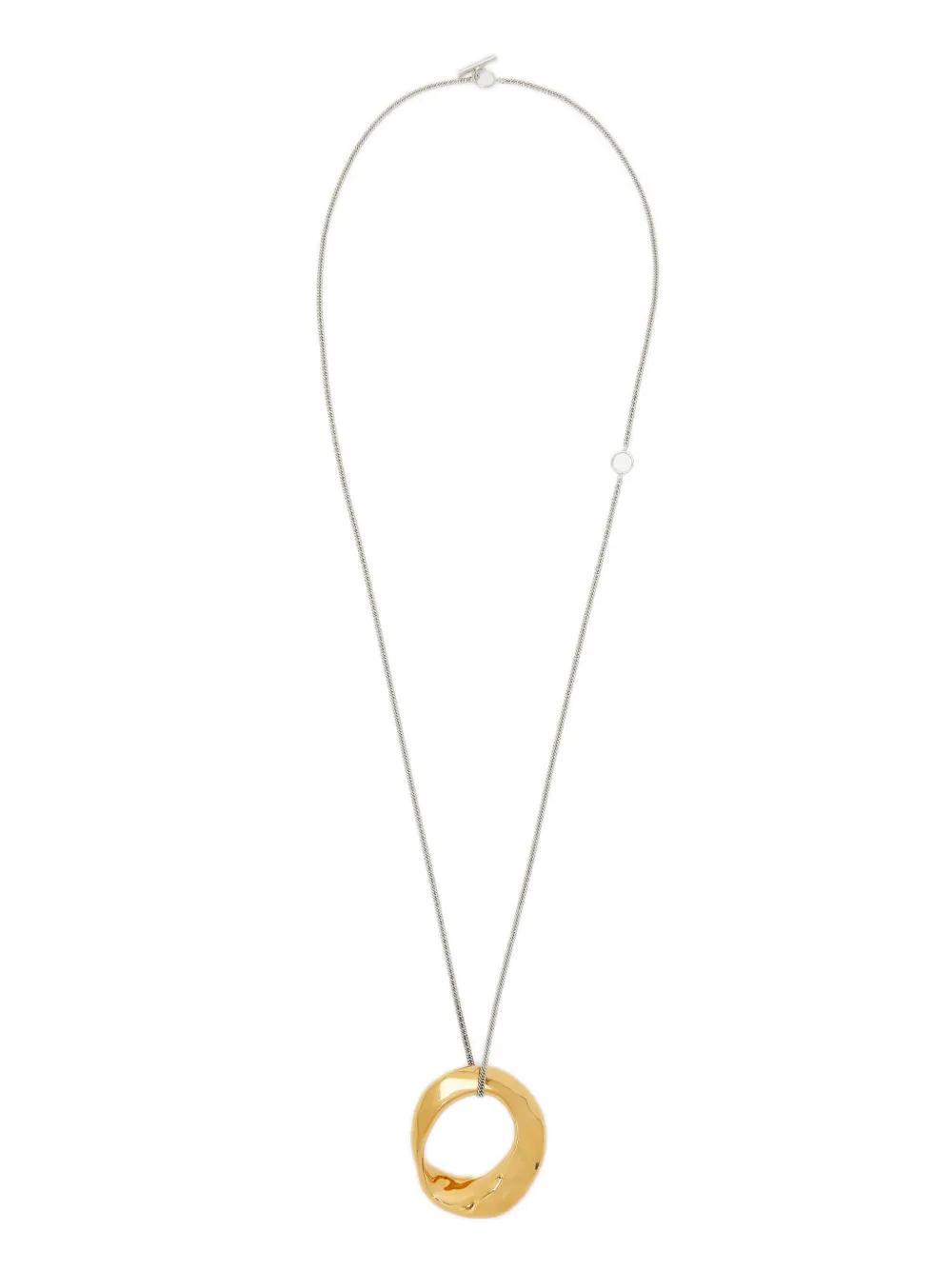 JIL SANDER Ring Pendant Necklace In Gray Product Image