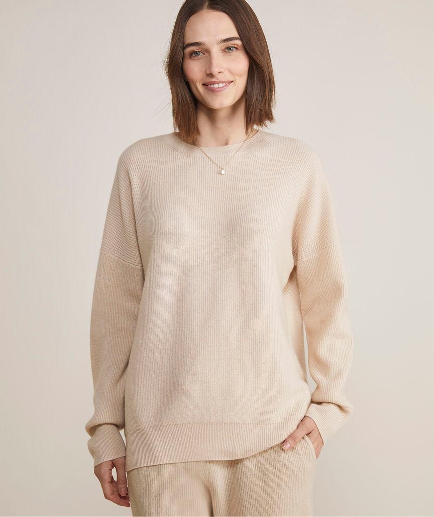 Oversized Ribbed Luxe Crewneck Sweater Product Image