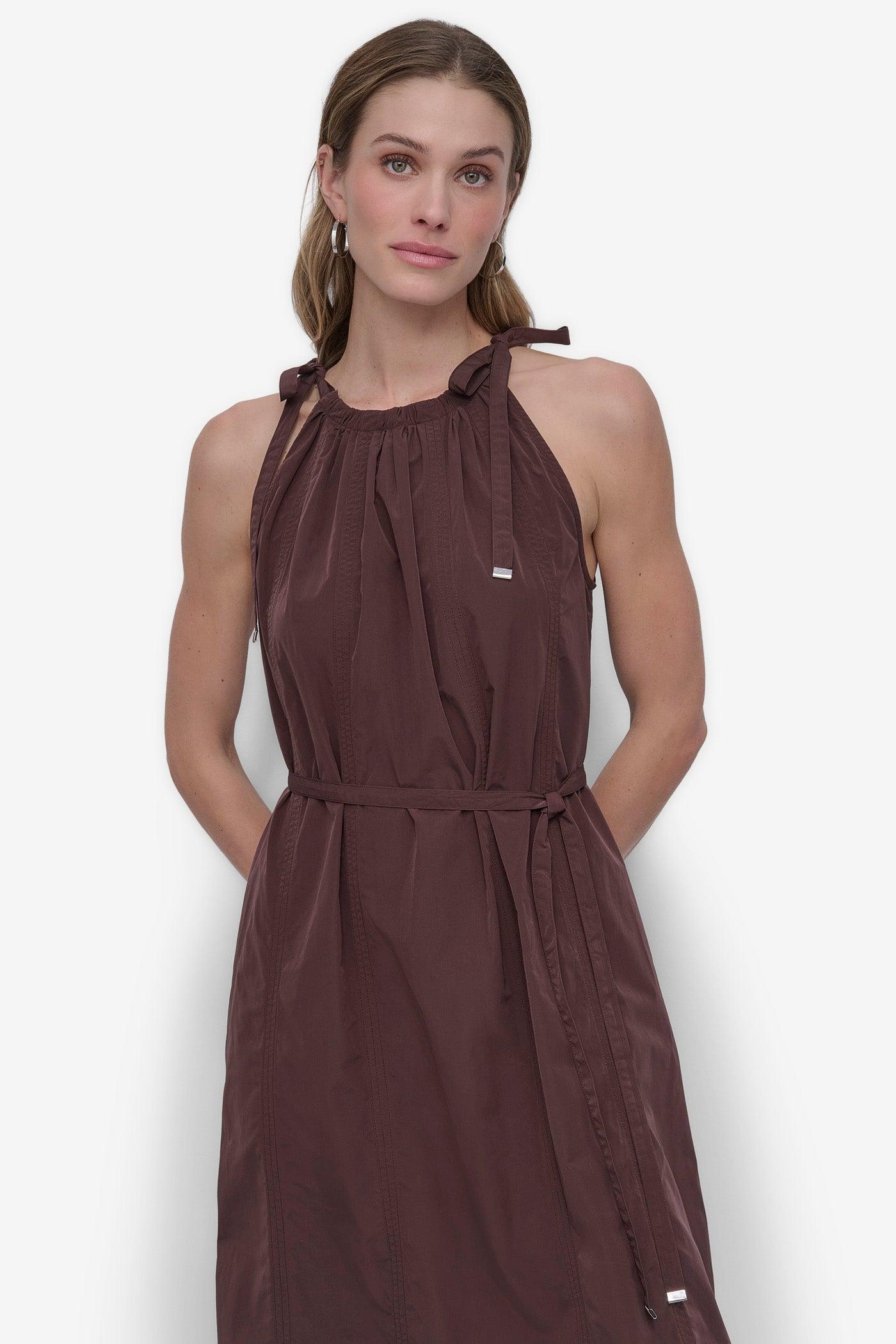 FIT & FLARE HALTER MAXI DRESS Product Image