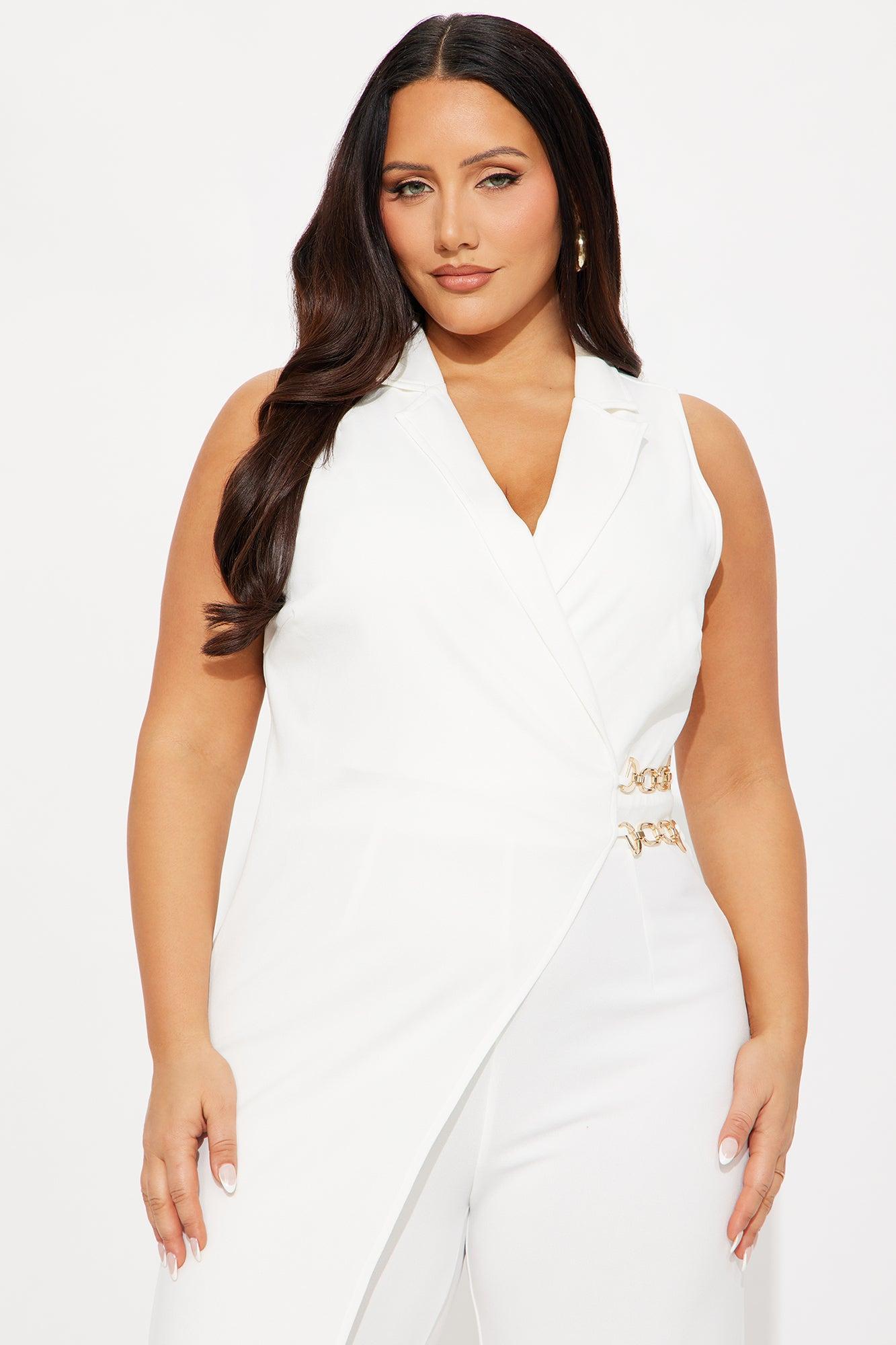 Gia Crepe Jumpsuit - White Product Image