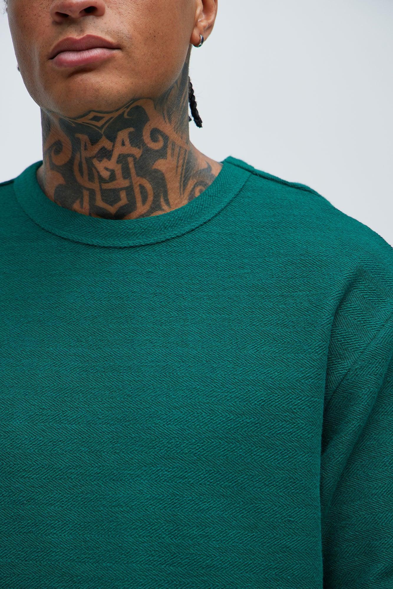 Burke Textured Relaxed Tee - Green Product Image