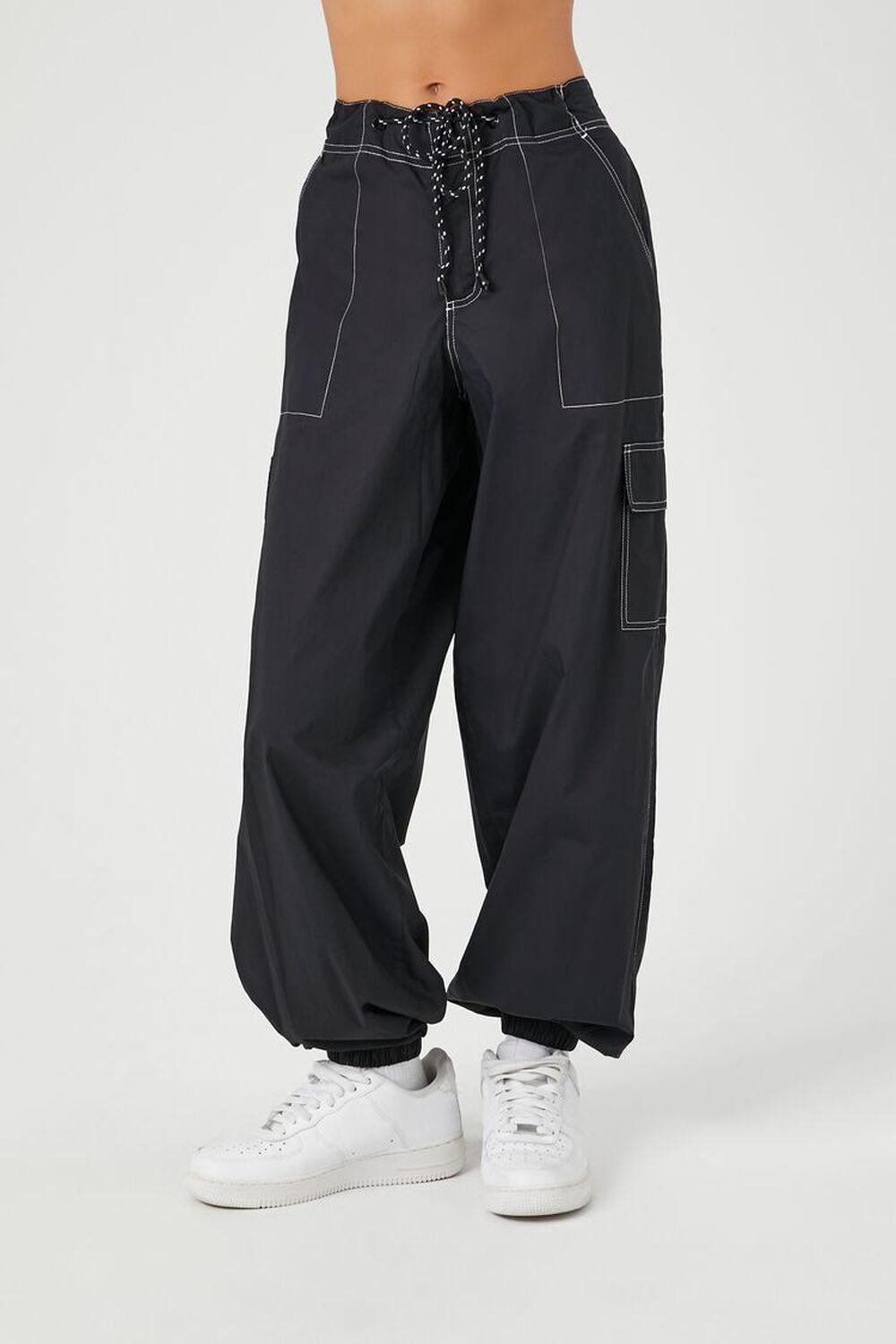 Drawstring Poplin Cargo Joggers | Forever 21 Product Image