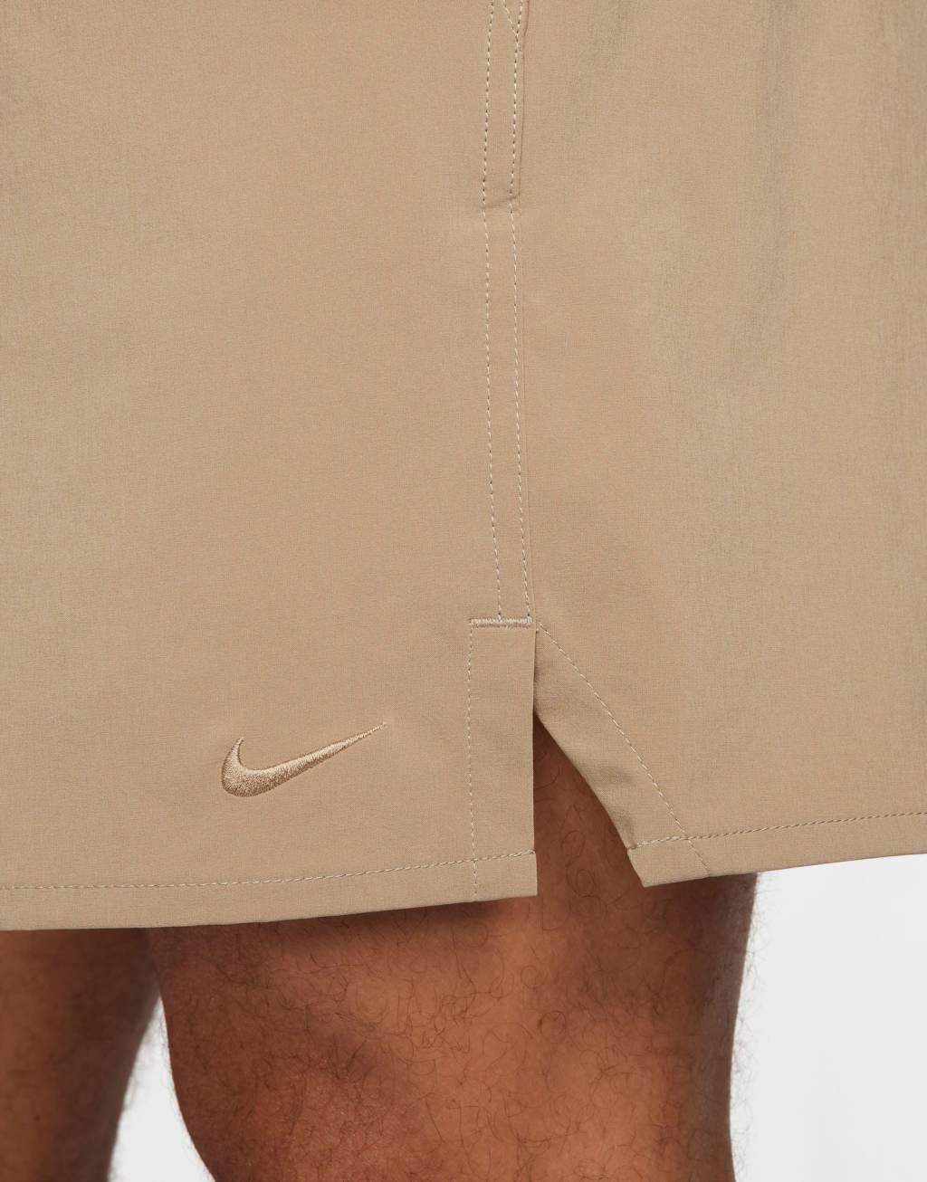 Nike Training Dri-FIT Unlimited woven 7inch shorts in beige Product Image