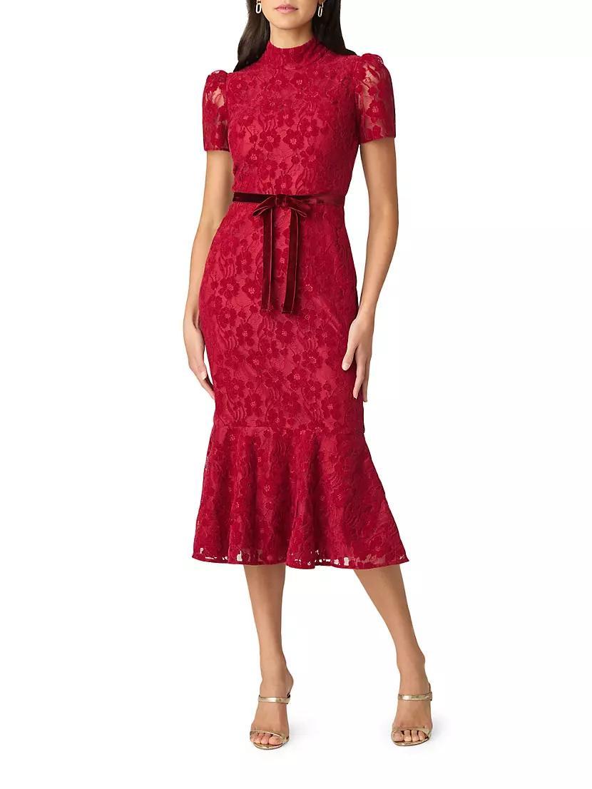 Pierre Lace Fit-And-Flare Midi-Dress Product Image