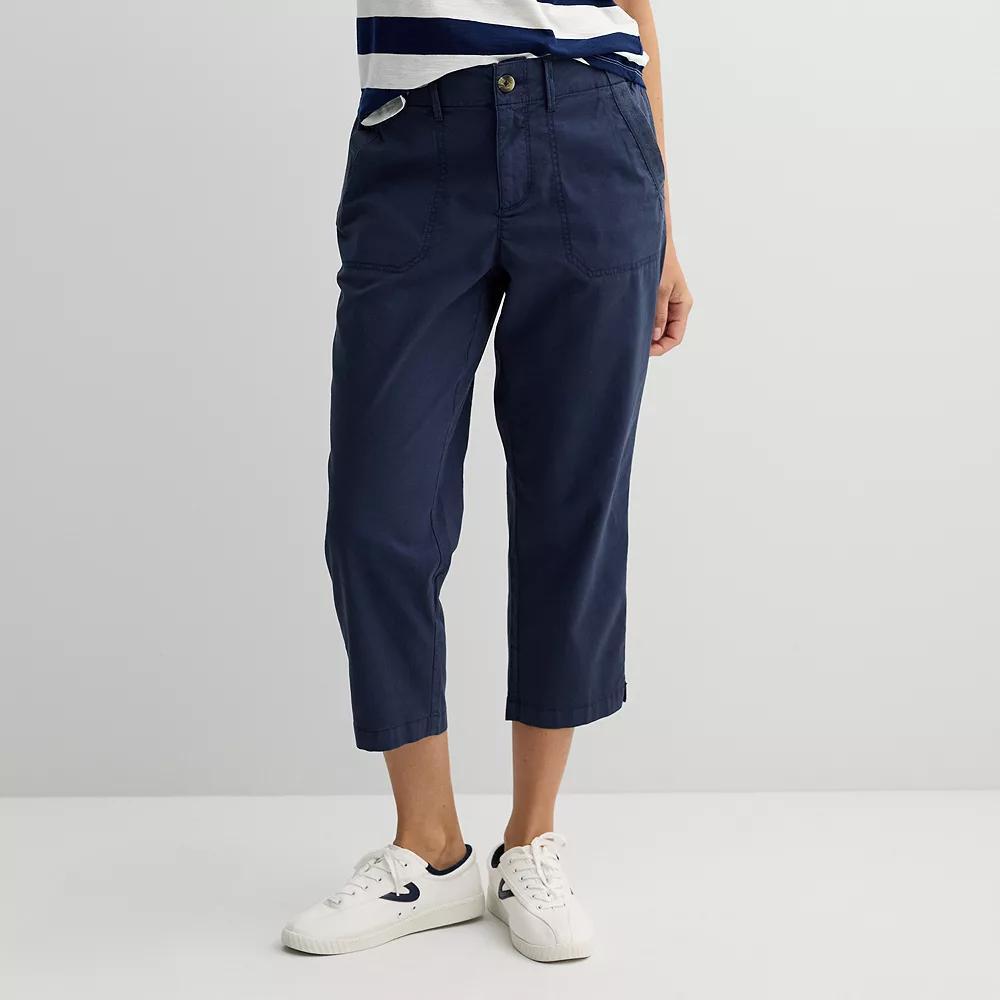 Women's Sonoma Goods For Life® Utility Capri Pants, Size: Large, Pledge Blue Product Image