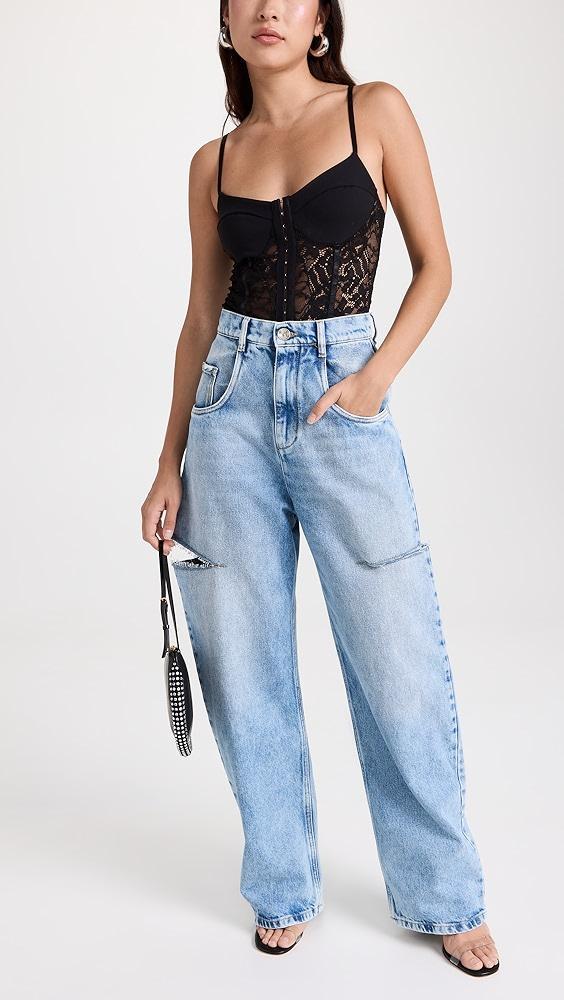 Free People Lace Night Rhythm Thong Bodysuit | Shopbop Product Image