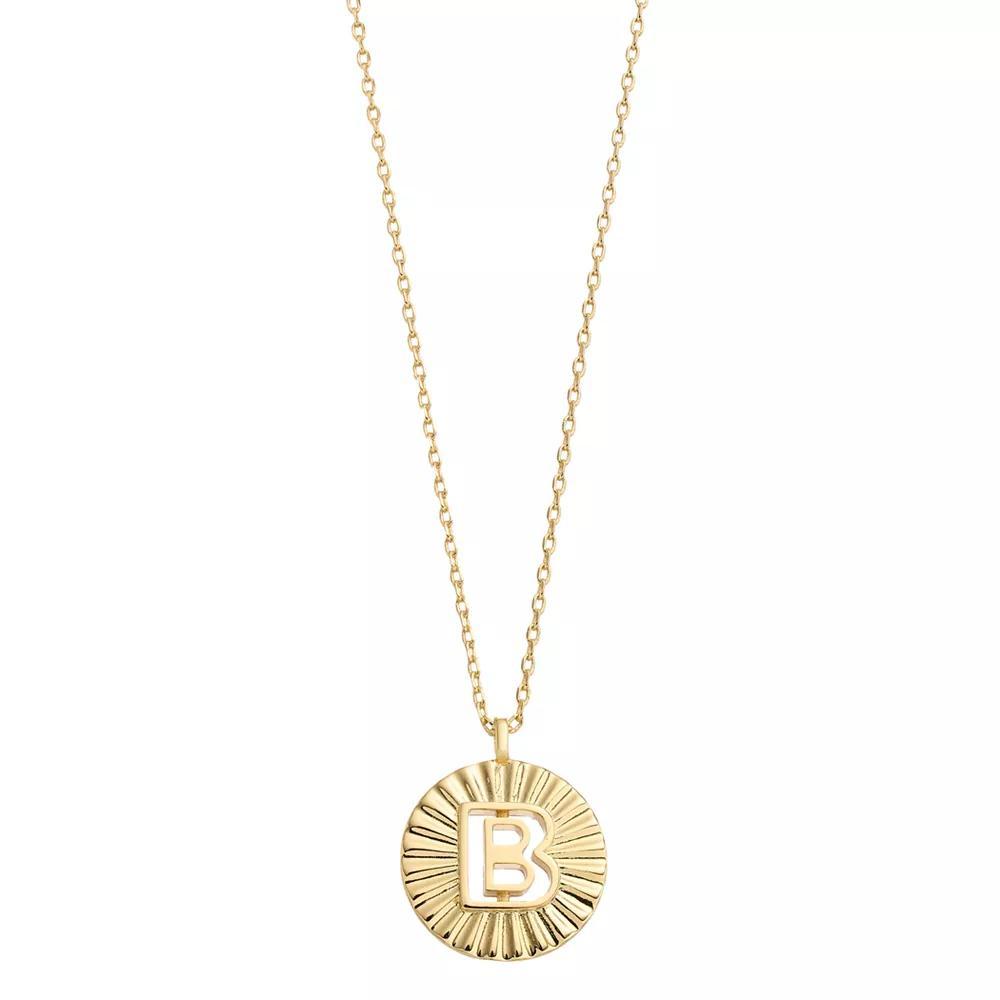 City Luxe Gold Tone Crimped Initial Pendant Necklace, Women's, Size: 18", Gold Tone S Product Image