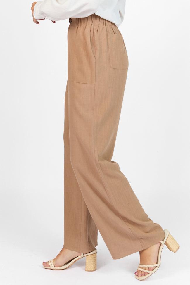 Wish For This Mocha Linen Blend Trousers FINAL SALE Product Image