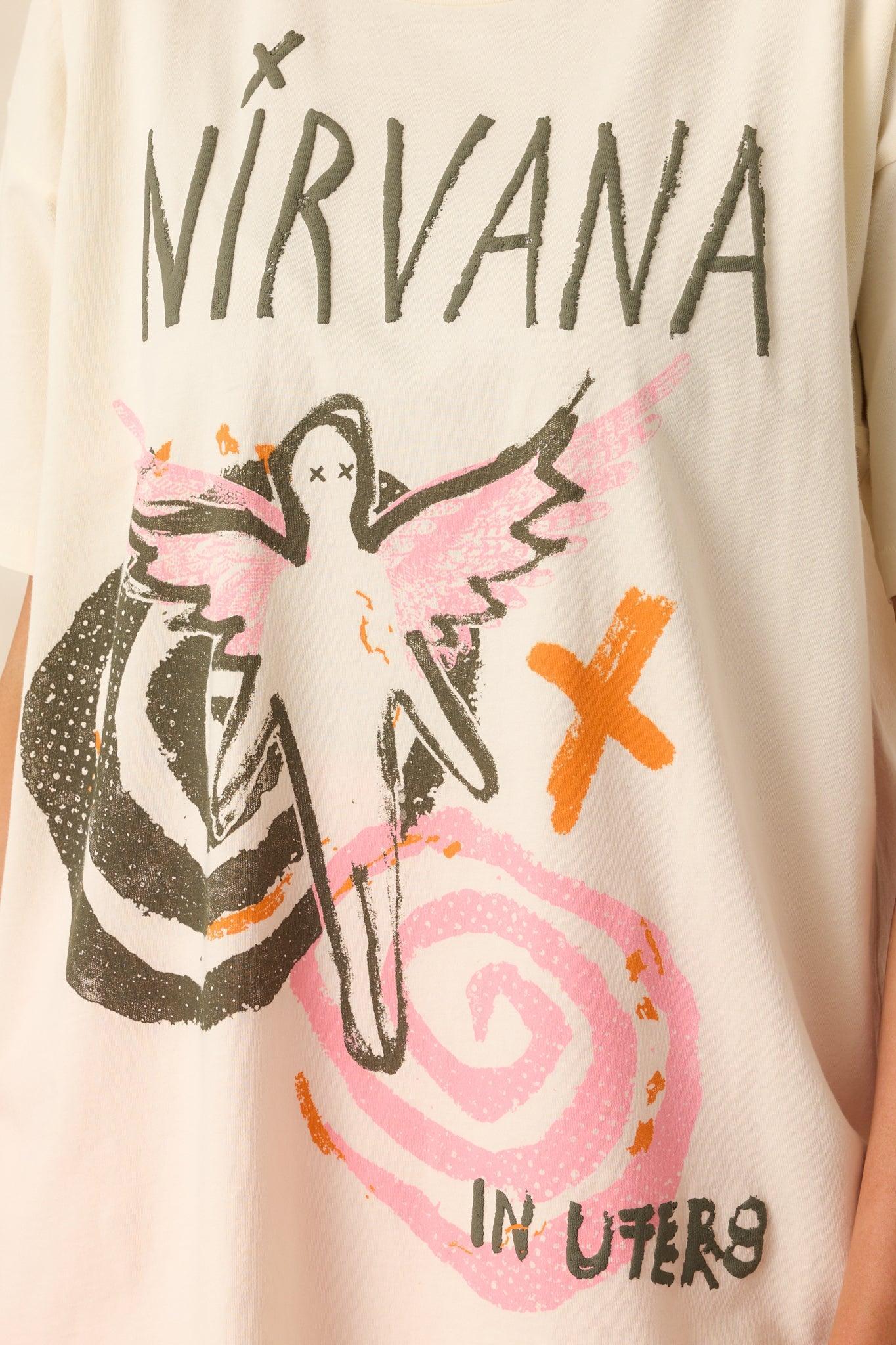 Nirvana Ivory Cotton In Utero Collage Merch Tee Product Image