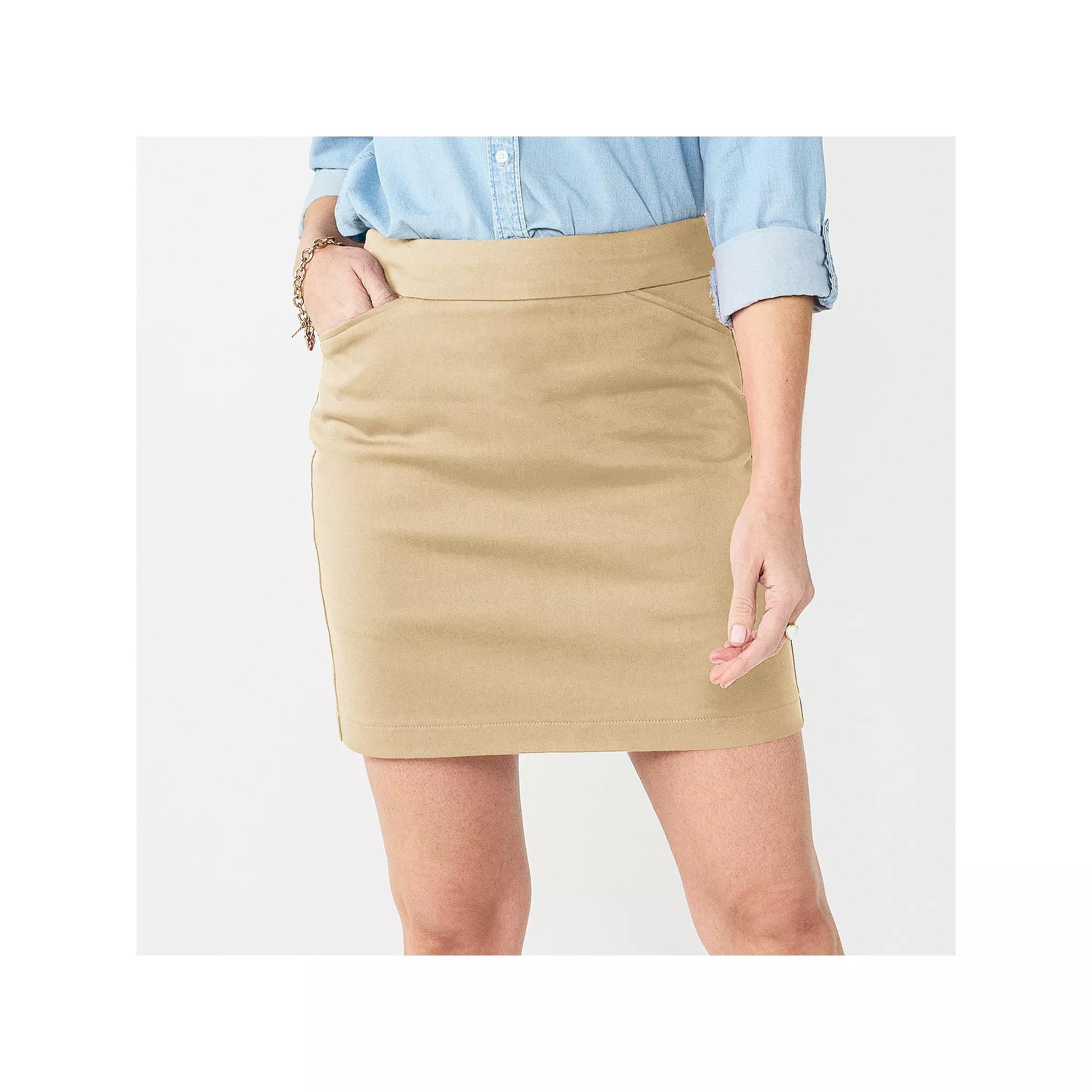 Women's Croft & Barrow® Effortless Stretch Skort, Size: 18, Odell Beige Product Image