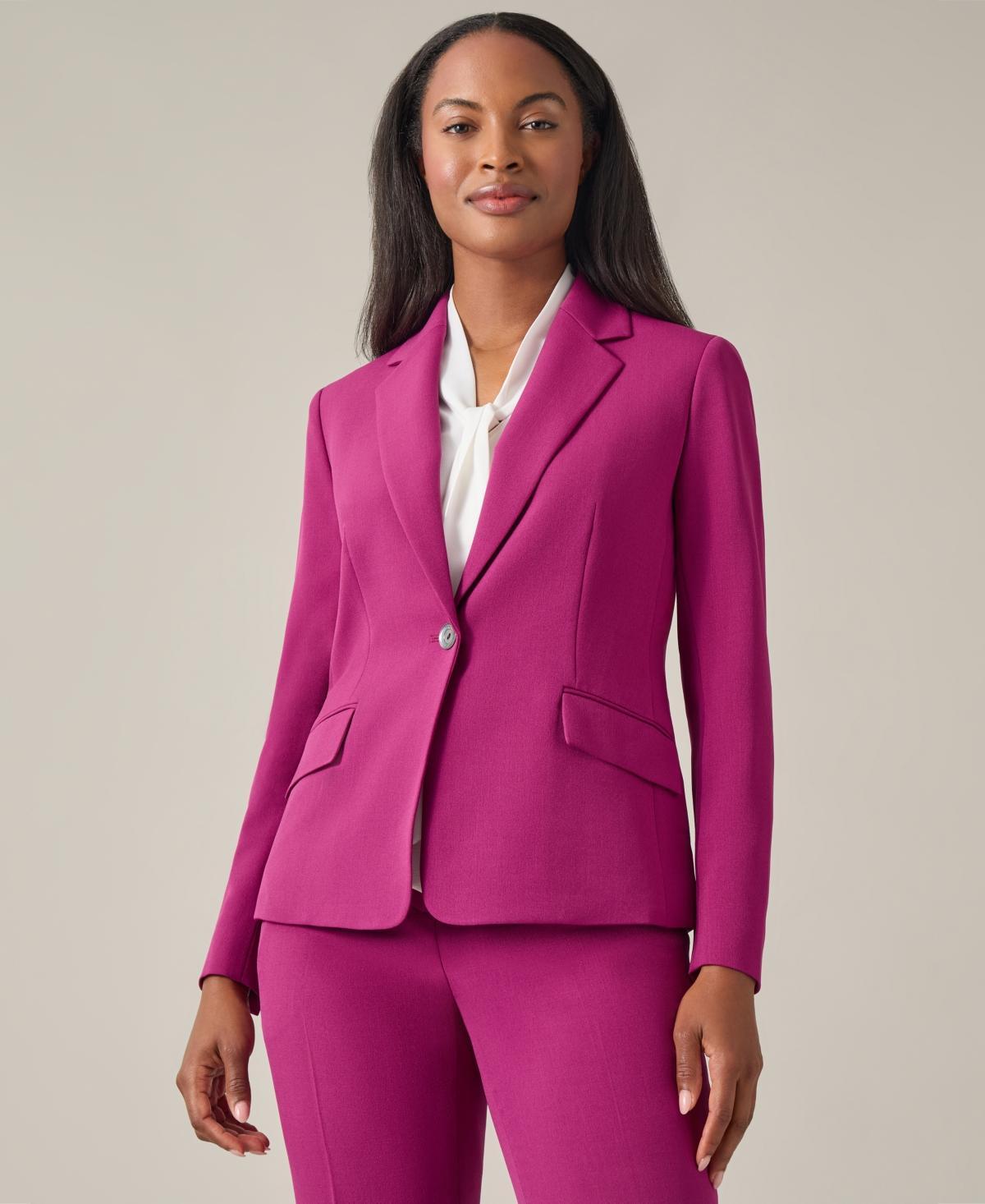 Kasper Womens One Button Notched Collar Blazer Product Image