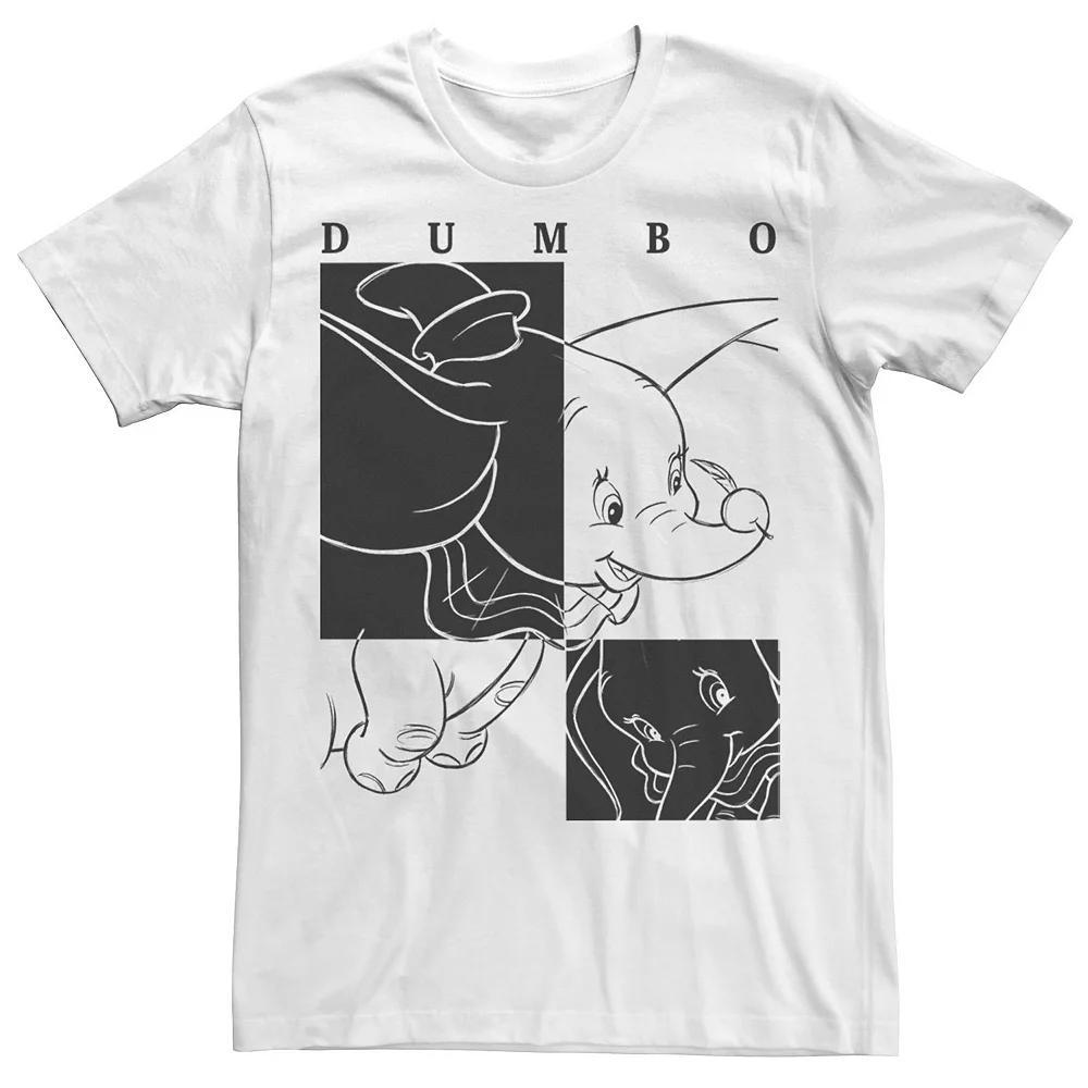 Disney's Dumbo Men's Contrast Black And White Line Art Poster Tee, Size: Large Product Image