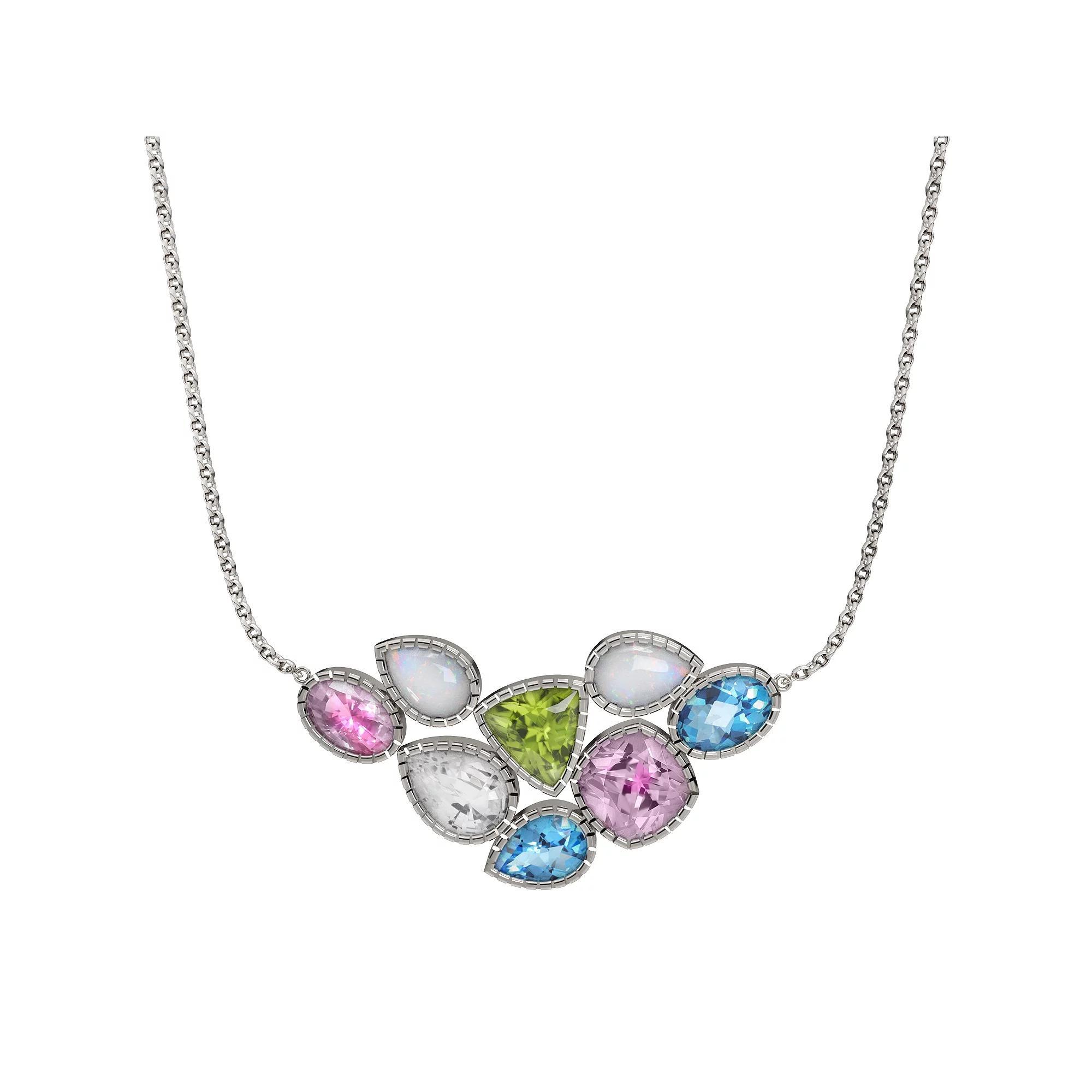 Sterling Silver Gemstone Necklace, Women's, Size: 18" Product Image