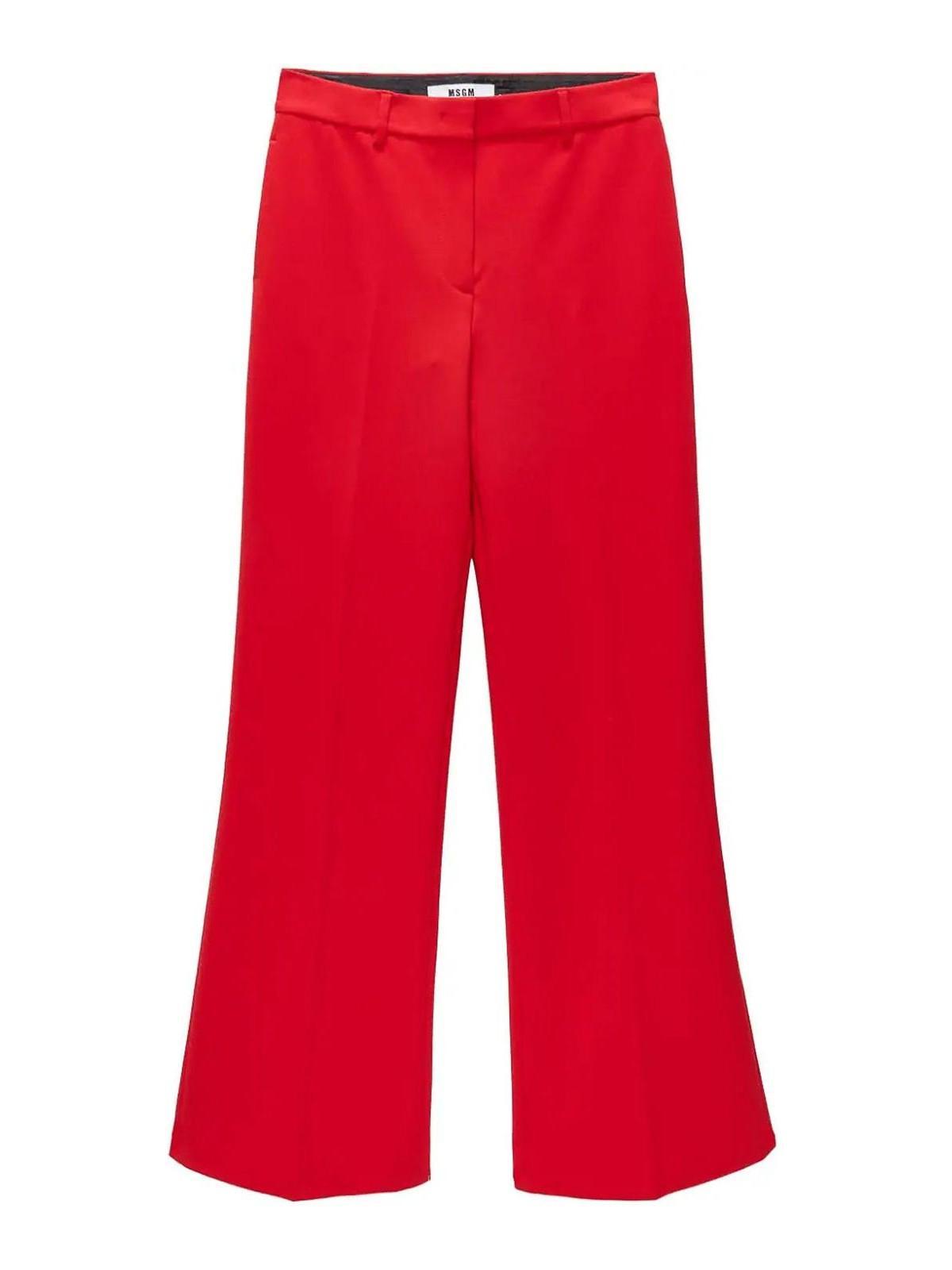 MSGM High-waist Tailored Trousers In Rojo Product Image