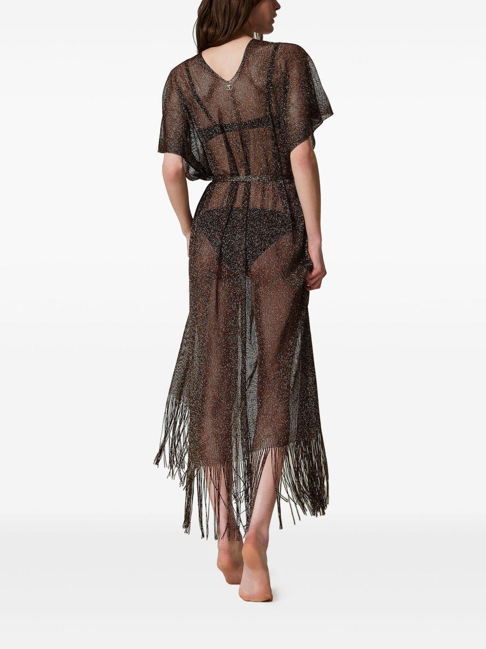 fringed sheer dress Product Image