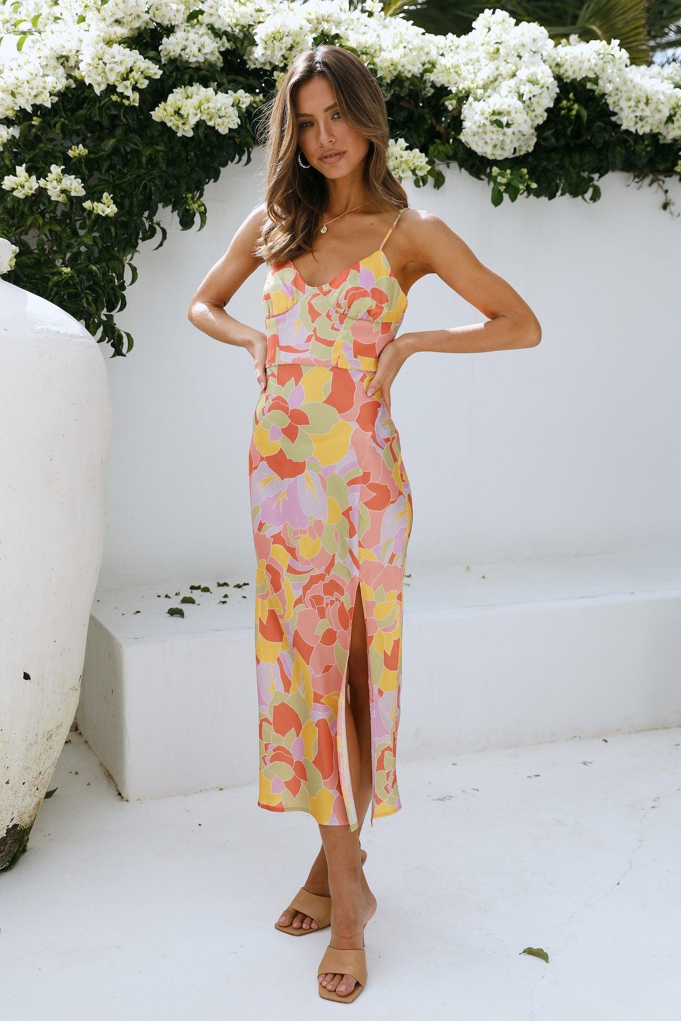 RUNAWAY Tammy Dress Sage Floral Product Image