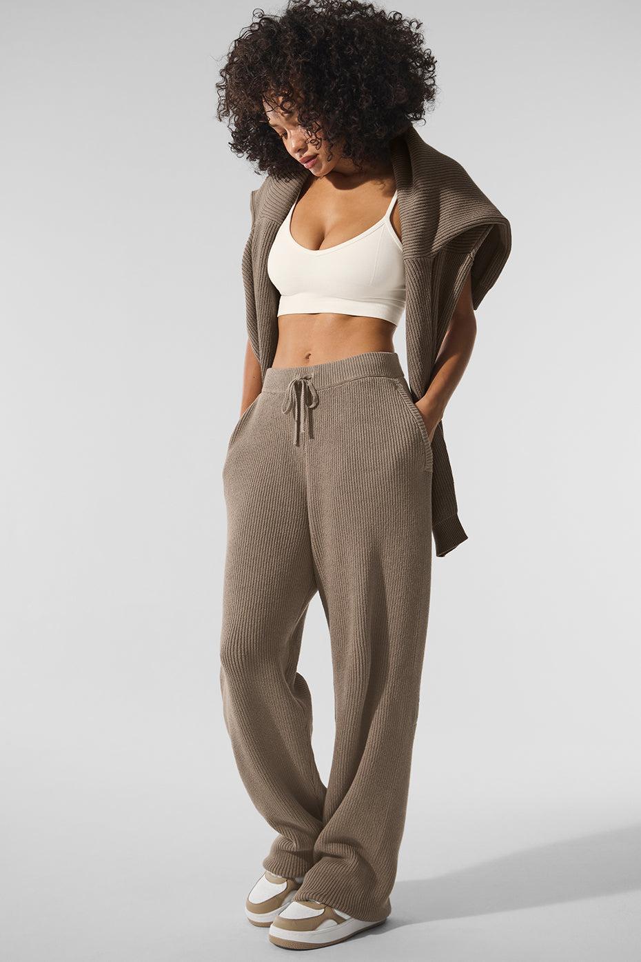 Domain Rib Knit Crew Sweater - Gravel Female Product Image