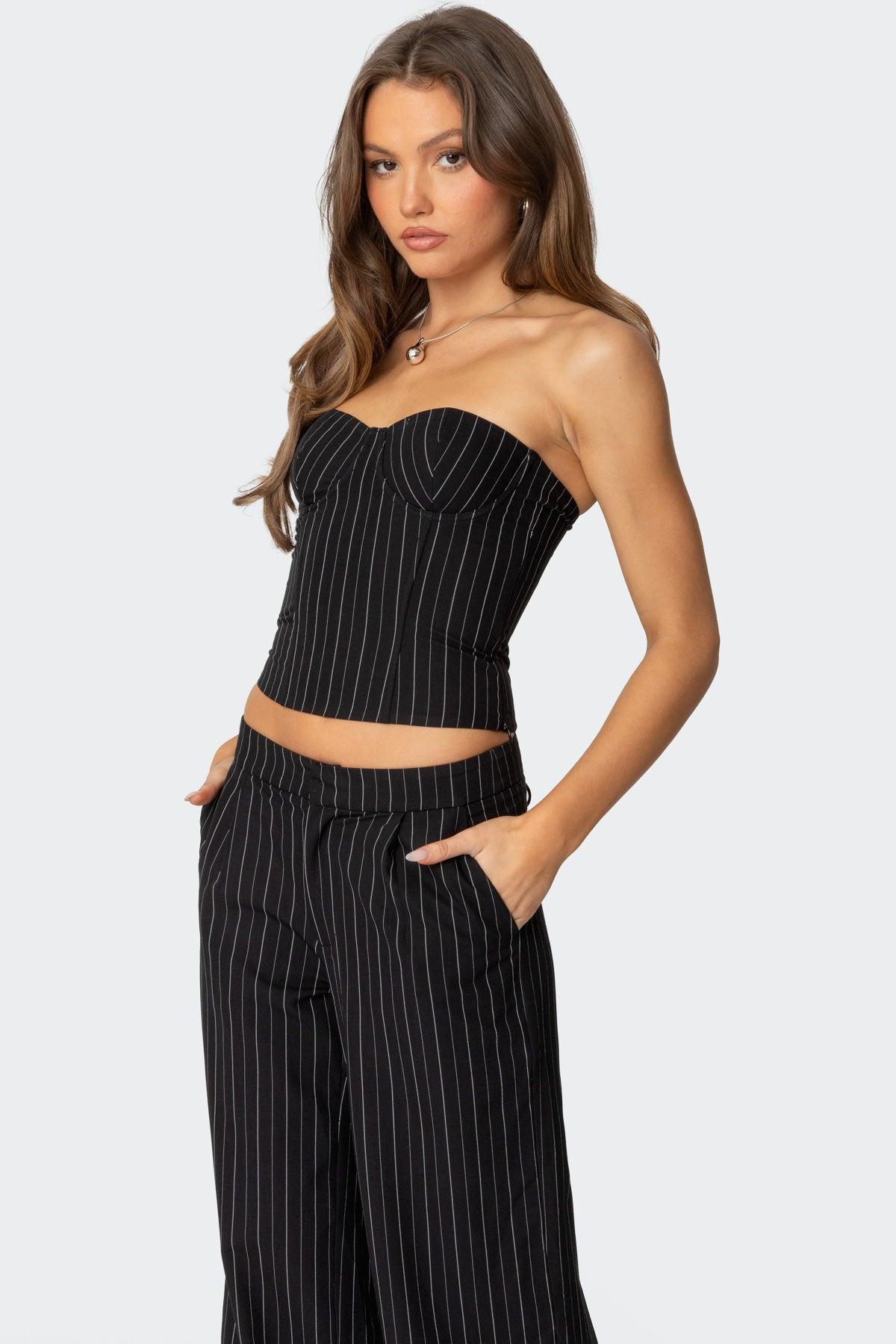 Aliza Strapless Pinstripe Corset Product Image