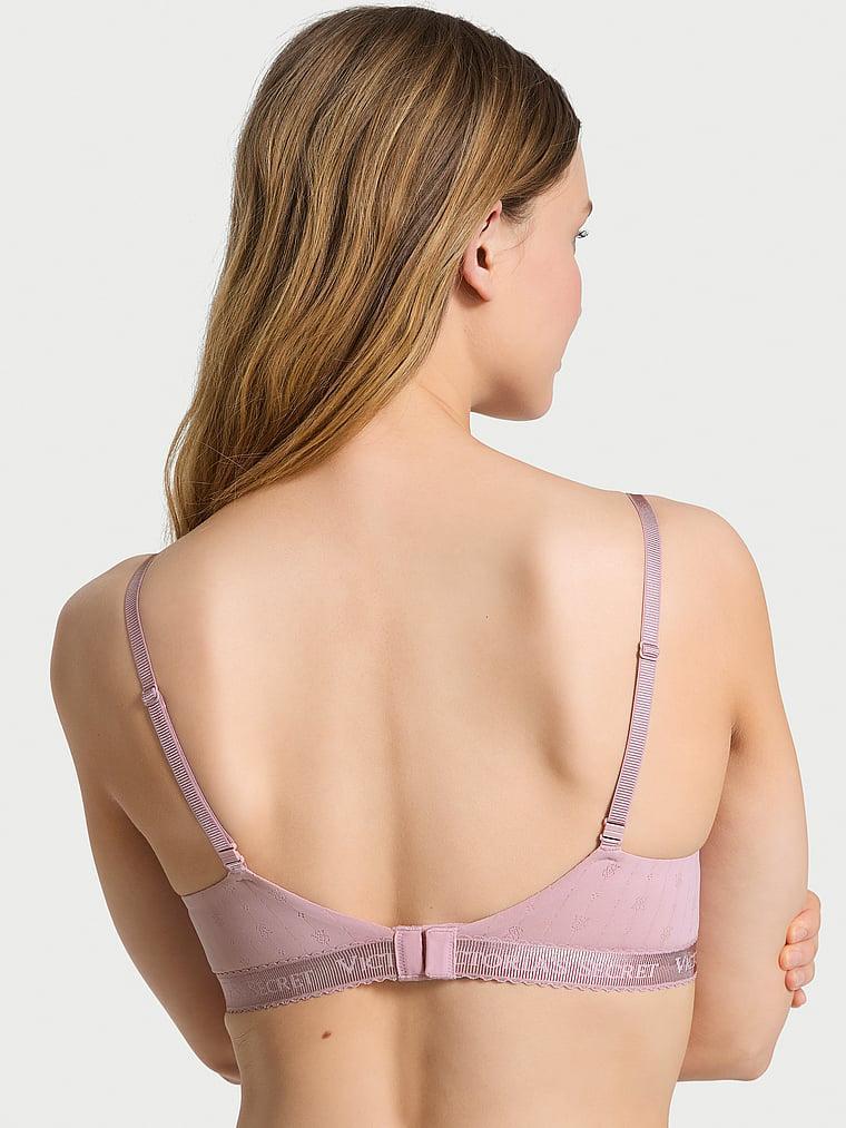 Pointelle Logo Lightly Lined Wireless Bra Product Image