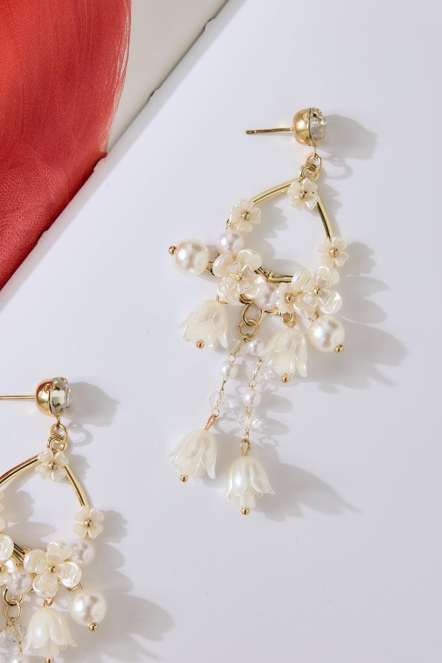 18k Gold Plated Sparkle Pearl Earrings Gold Product Image