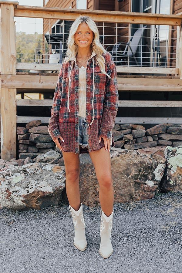 Falling Leaves And Lattes Plaid Lightweight Jacket Product Image