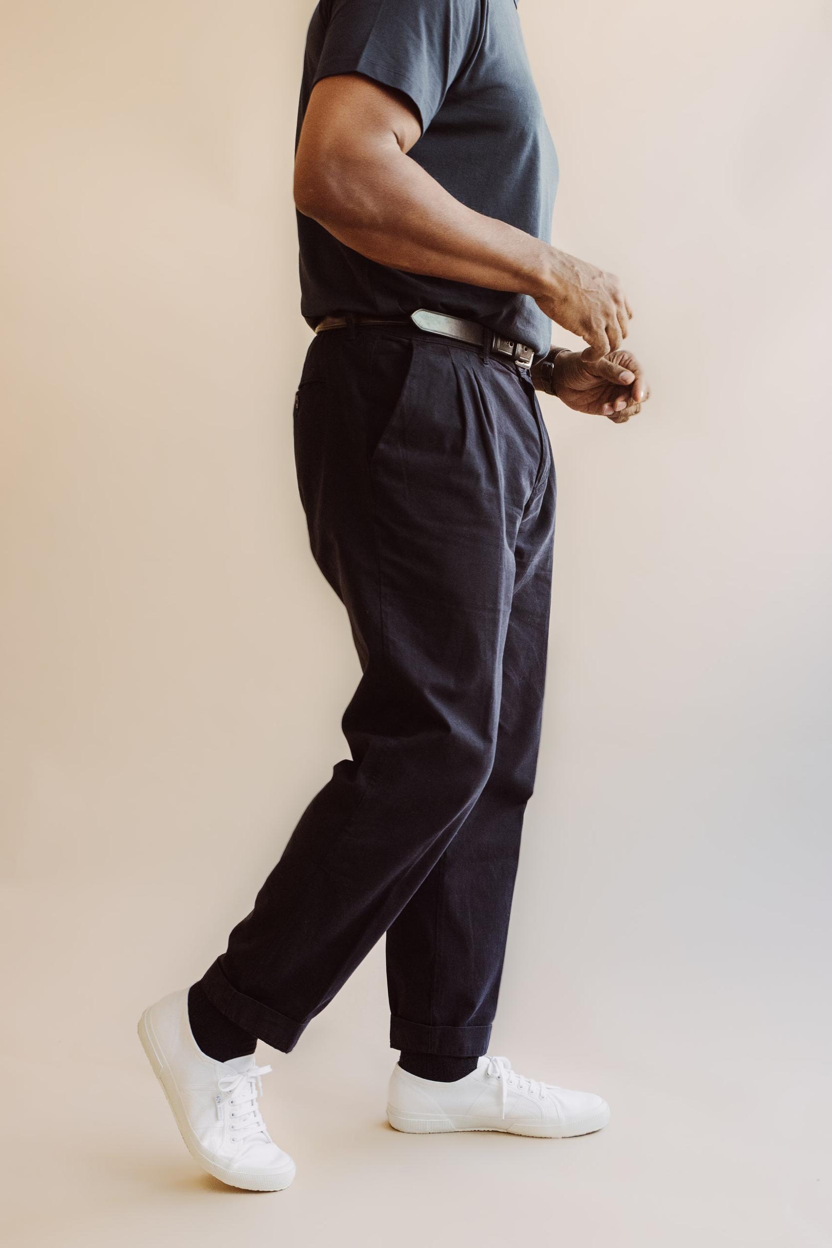Organic Twill Double Pleated Trouser Product Image