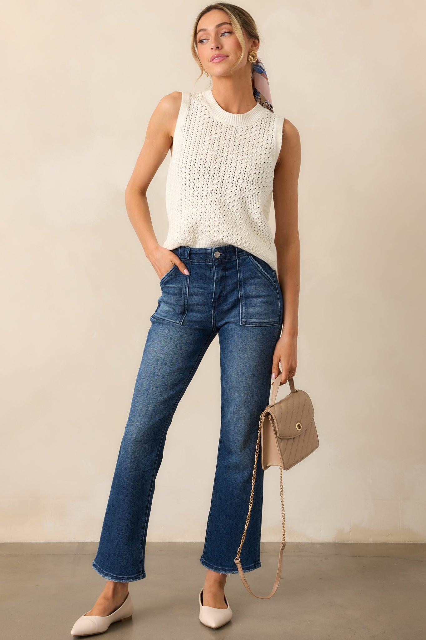 Better Than Ever Ivory Knit Sleeveless Top Product Image