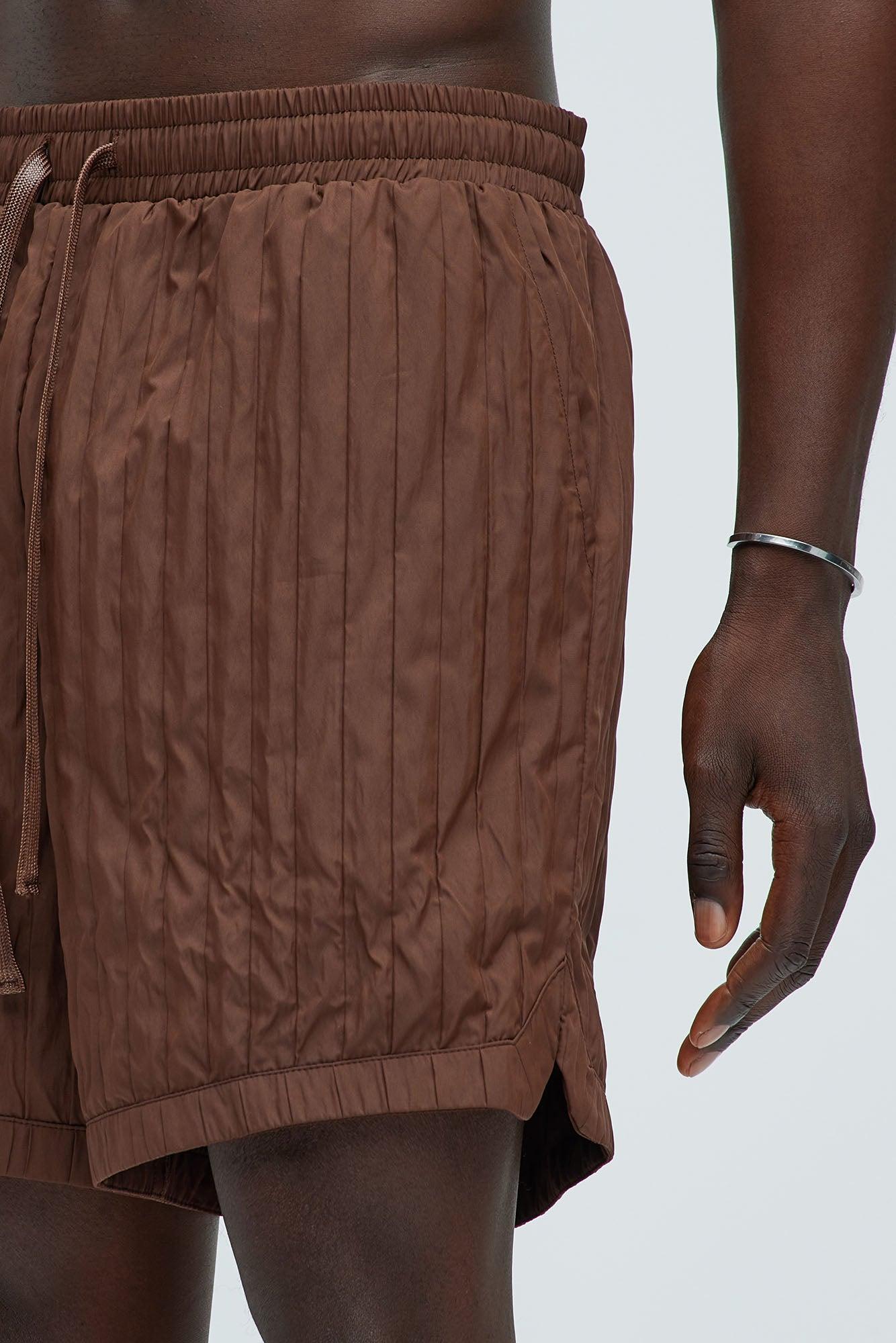 Cavour Crinkled Shorts - Brown Product Image