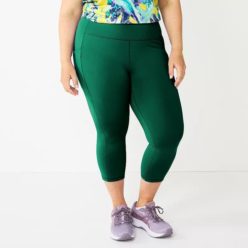 Plus Size Tek Gear® Ultrastretch Pocket High-Waisted Capri Leggings, Women's, Size: 1XL, Solomon Product Image