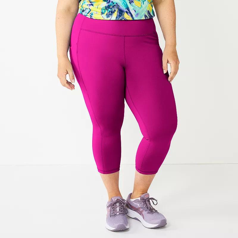 Plus Size Tek Gear® Ultrastretch Pocket High-Waisted Capri Leggings, Women's, Size: 1XL, Solomon Product Image