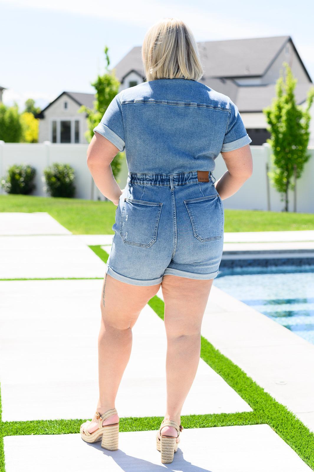 Delia High Rise Short Sleeve Romper (Online Exclusive) Product Image