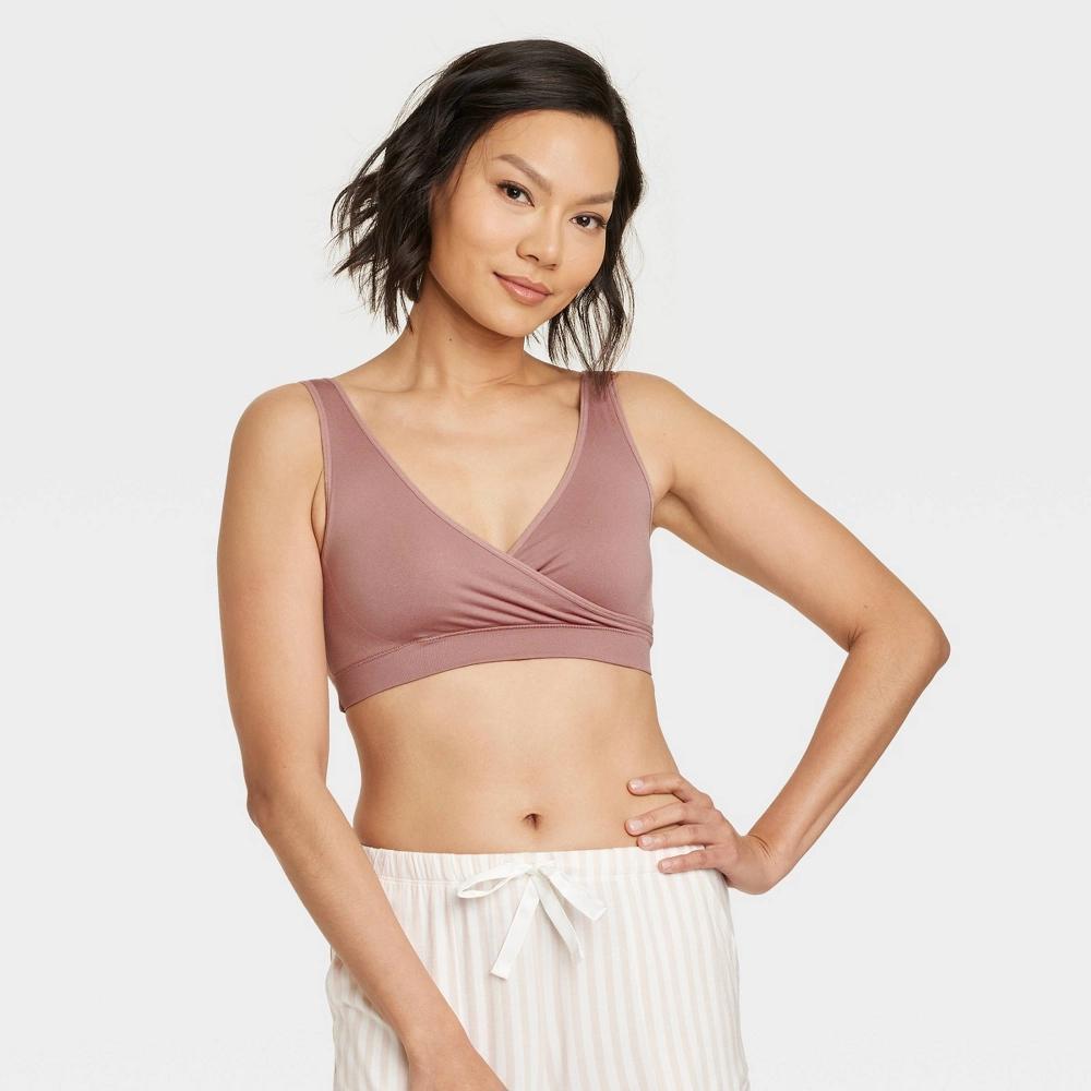 Women's Nursing 2pk Pullover Seamless Sleep Bra - Auden™ White/Mauve M: Wireless Knit Maternity Wear Product Image
