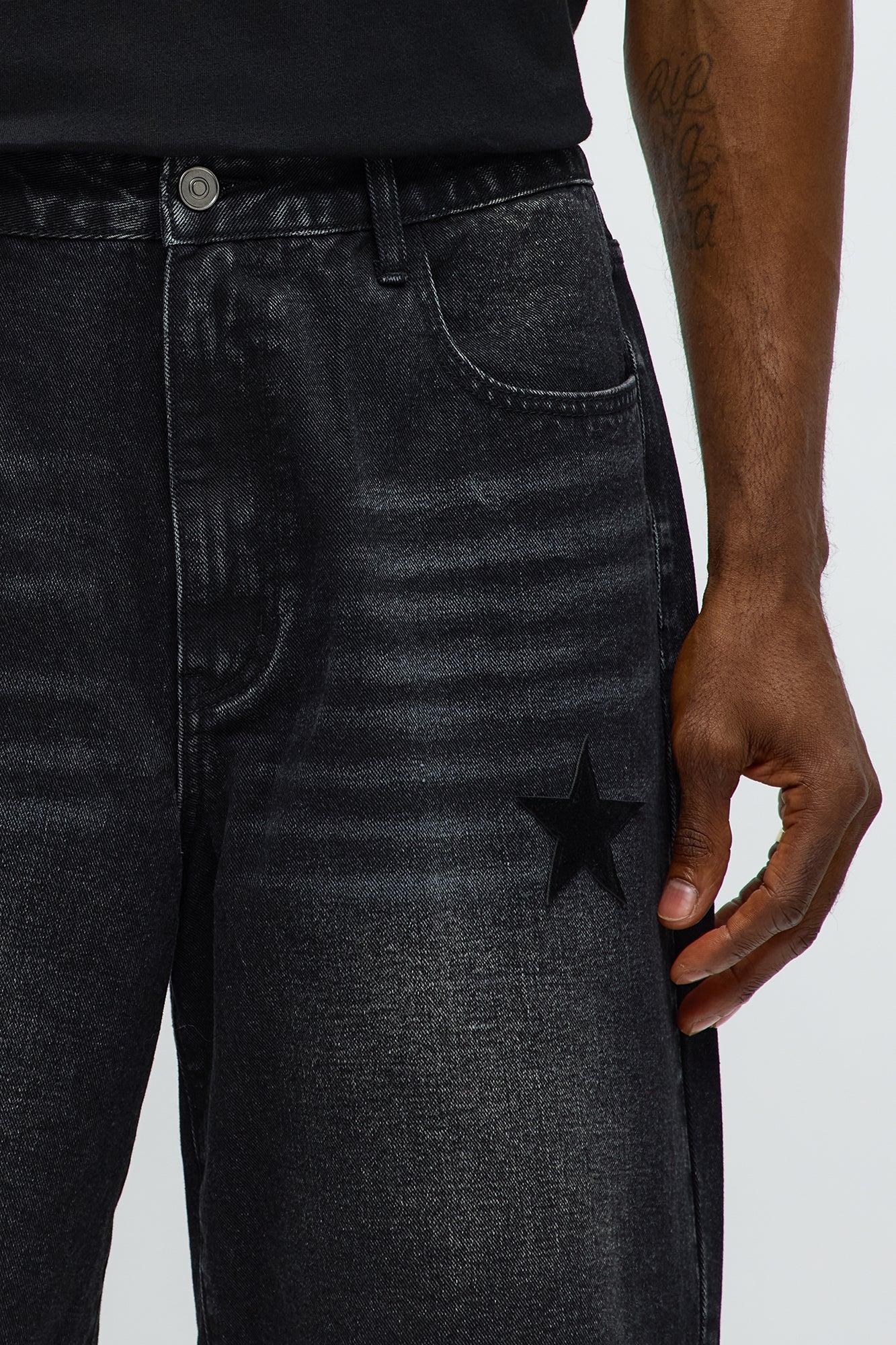 Relaxed I'm More Than Stars Denim Short - Black Wash Product Image
