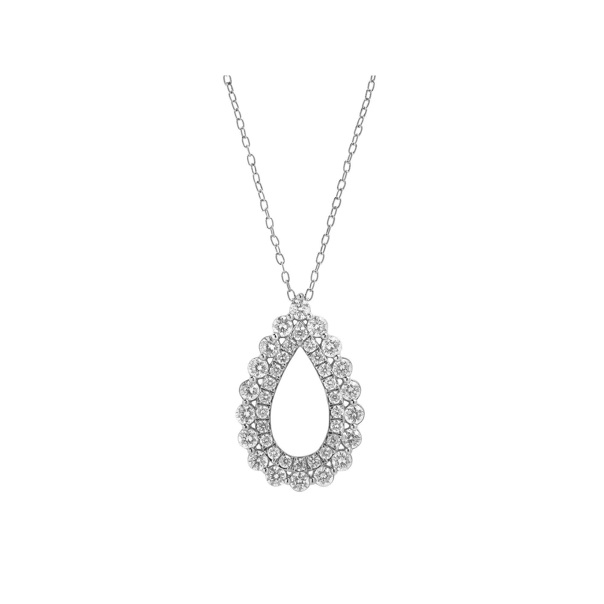 Diamond Brilliance Sterling Silver 1 Carat T.W. Lab-Created Diamond Fashion Pendant Necklace, Womens Silver Tone Product Image