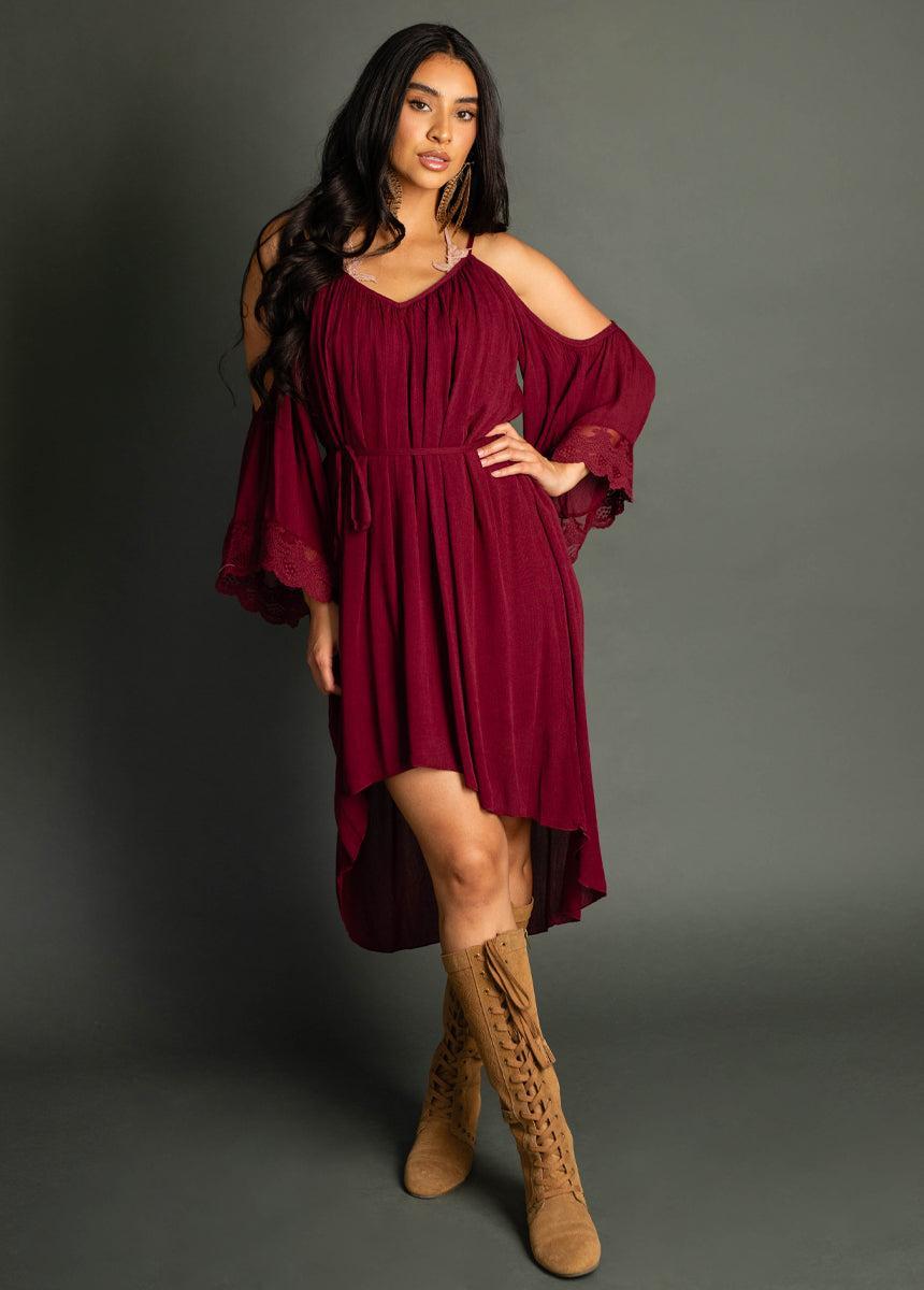 Dela Dress in Oxblood Female Product Image