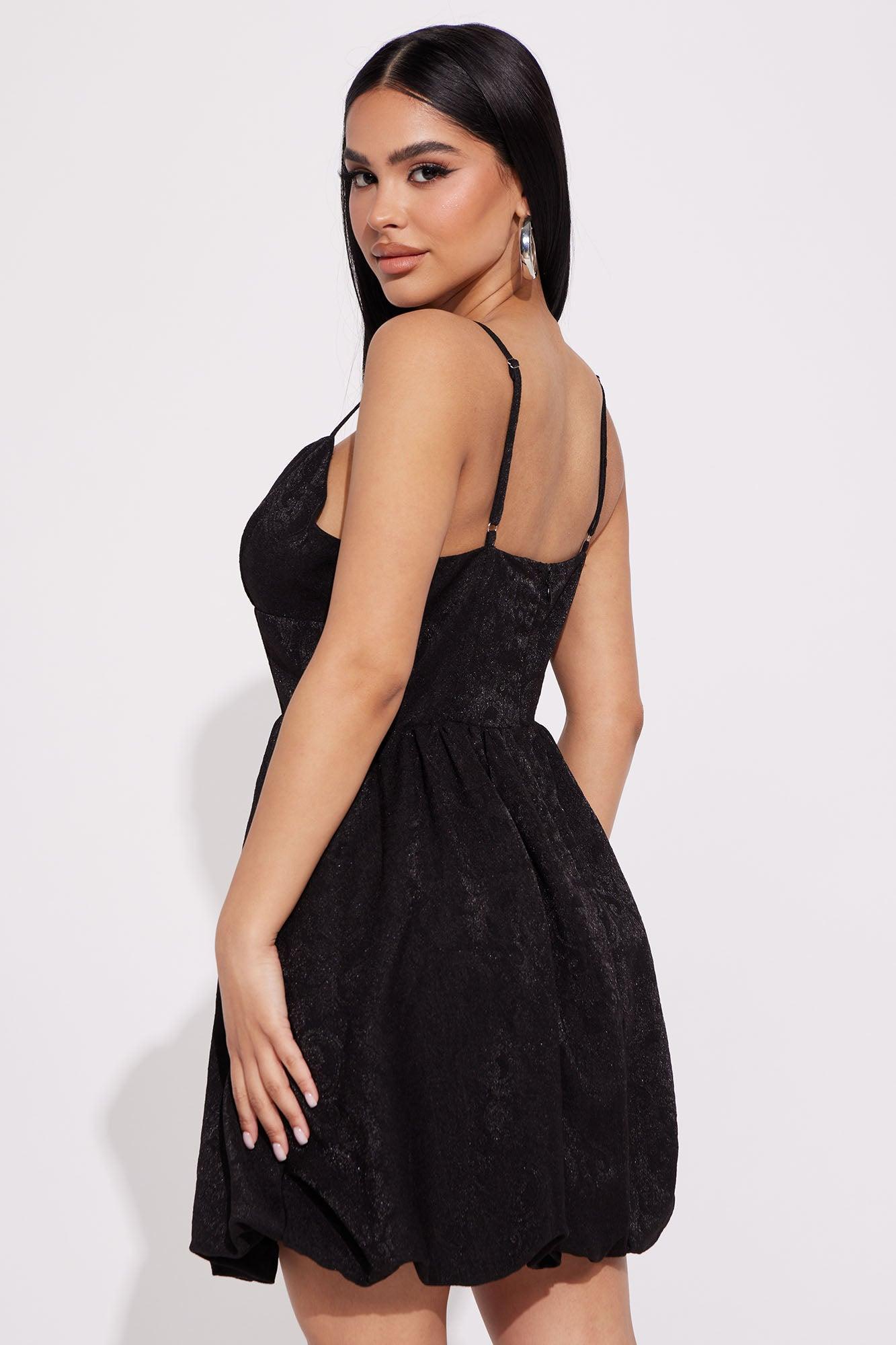 Celebrate You Bubble Mini Dress - Black Product Image