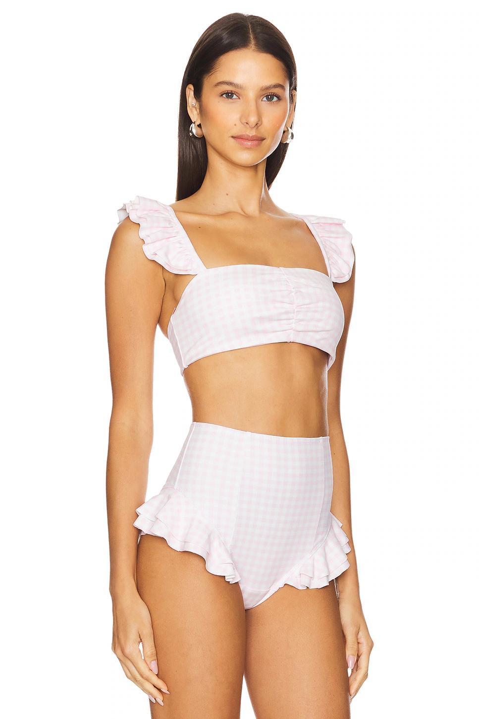 The Pink Gingham Ruffle Bikini Bottoms Product Image