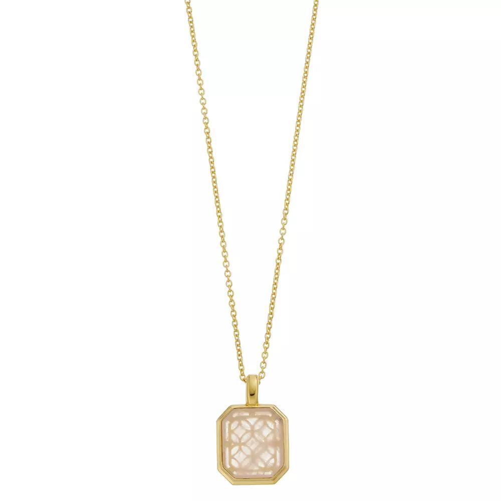 SIRI USA by TJM Octagon Cut Ice Rose Quartz Pendant Necklace, Women's, Size: 18", Pink Quartz Product Image