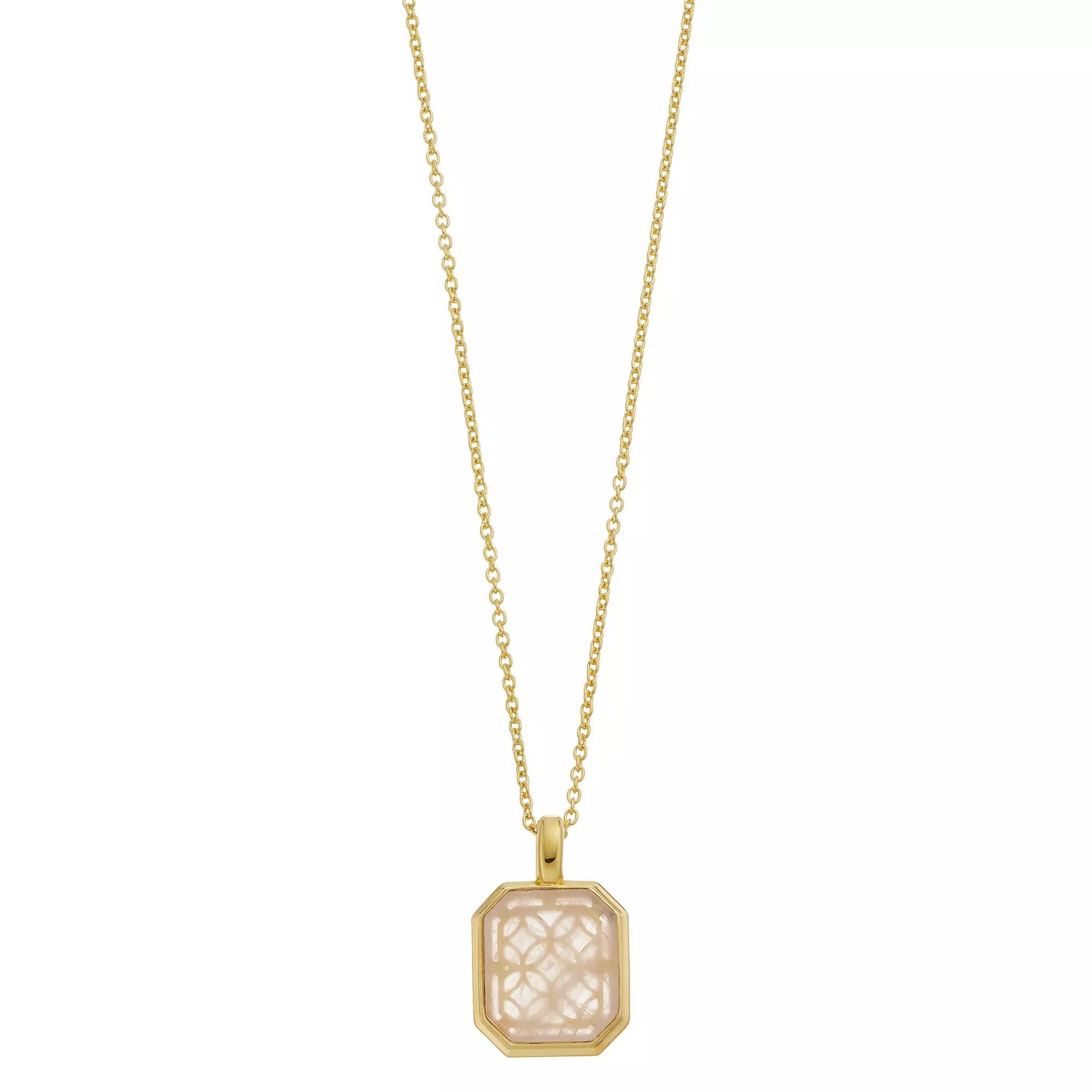 SIRI USA by TJM Octagon Cut Ice Rose Quartz Pendant Necklace, Women's, Size: 18", Pink Quartz Product Image