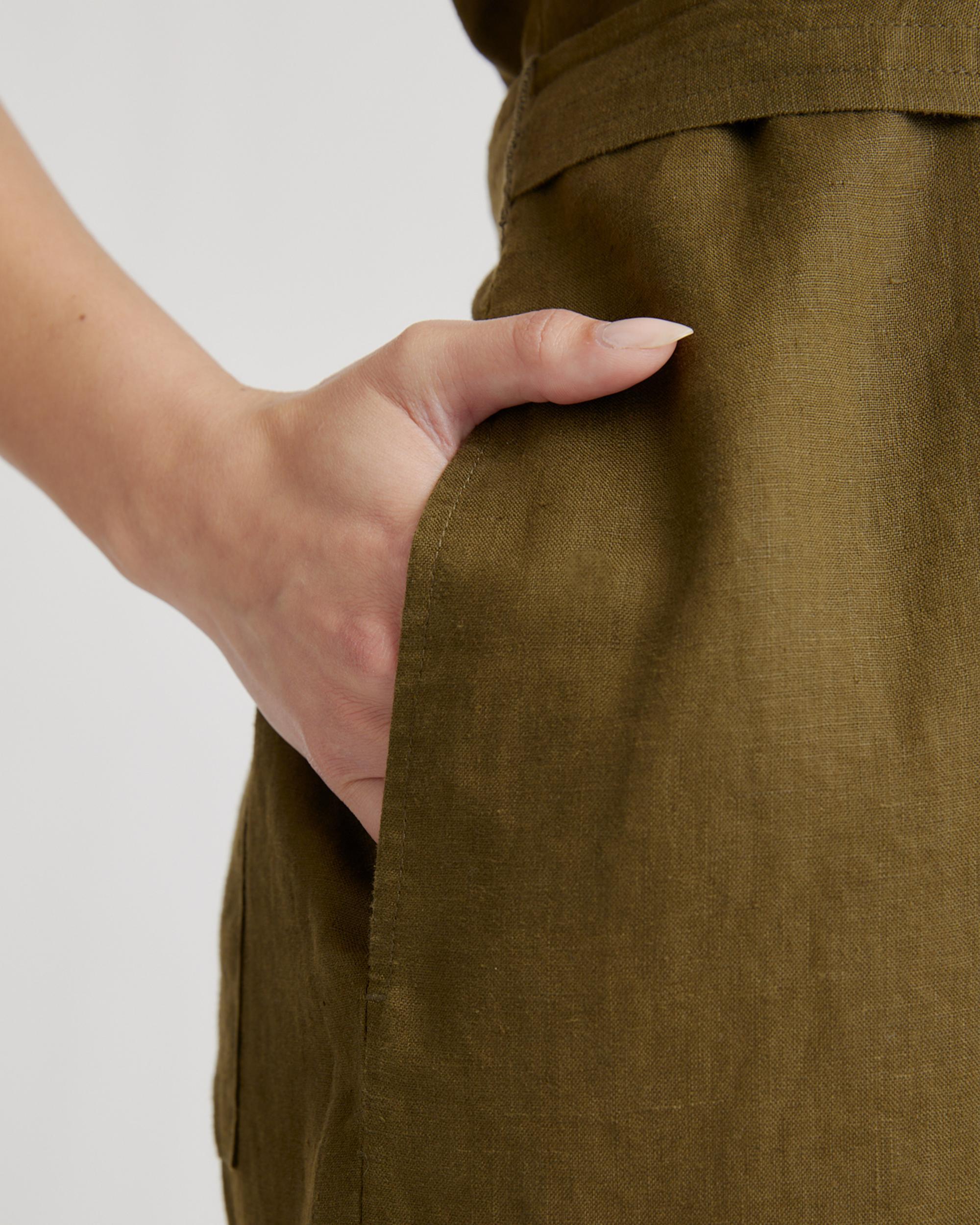 Quince | Women's 100% European Linen Square Neck Jumpsuit Size XL Product Image